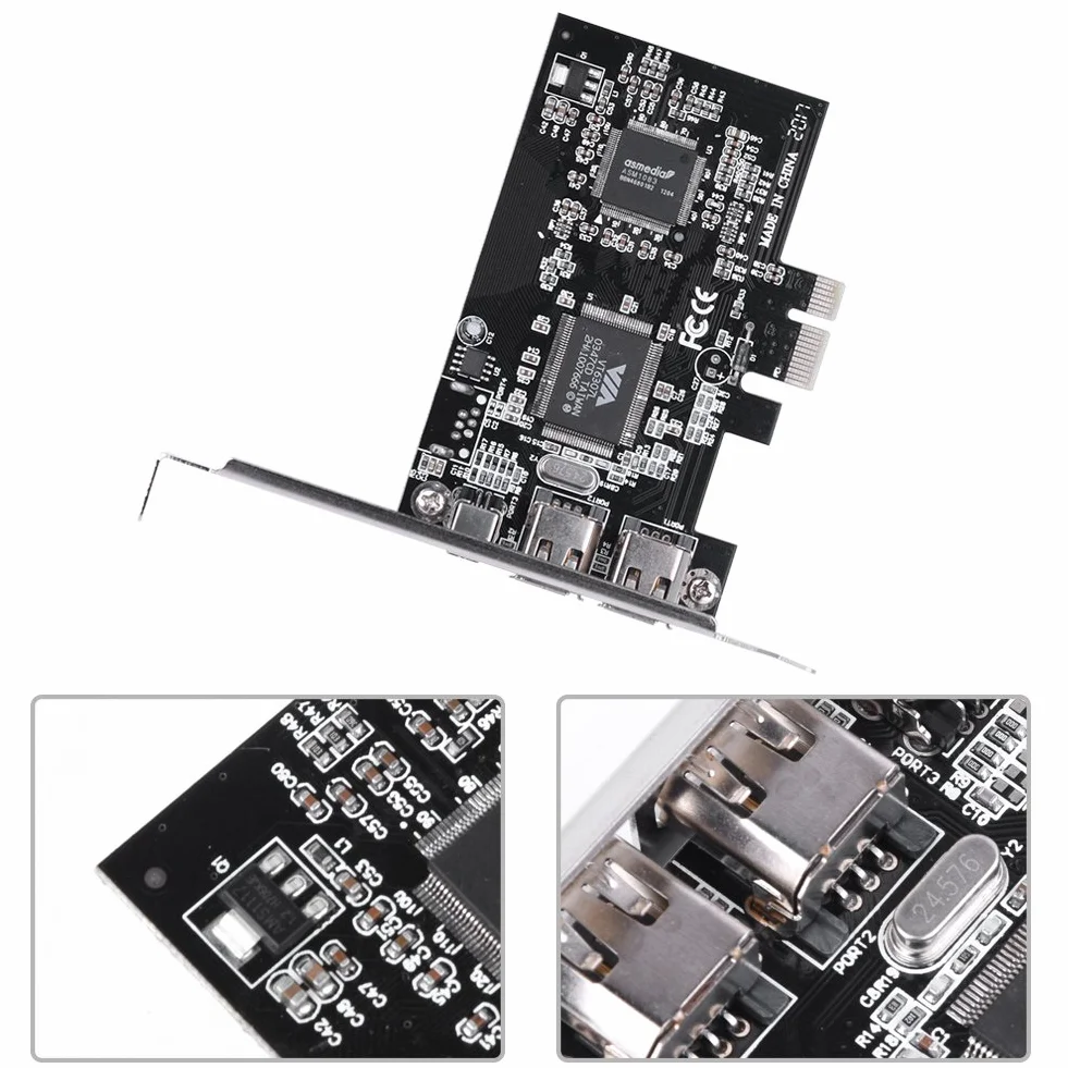 Scheda controller 1394a, PCI-E PCI Express FireWire 1394a Scheda controller IEEE 1394 con cavo Firewire,per 10/8/7 / Vista/XP / 2000 / ME / 98SE / Server 2003-2008 32/64-bit