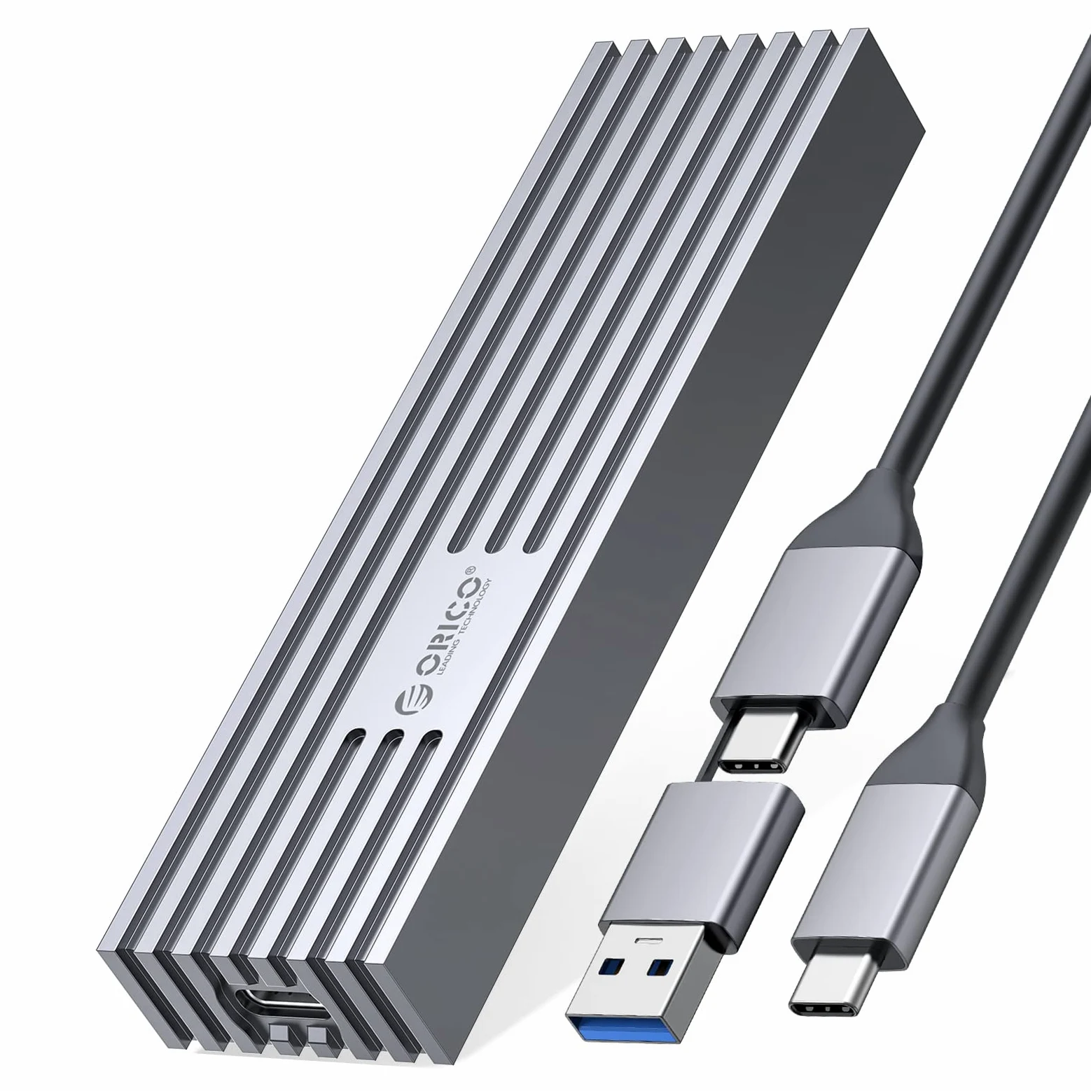 ORICO Case SSD M.2 NVMe Adattatore a 10Gbps USB3.2 Gen2 USB-C PCIe per NVMe M-Key/M+B Key SSD 2230/2242/2260/2280, Upgrade M2 ​​SSD Enclosure in Alluminio (Gilet di Raffreddamento, UASP, 4 TB)-M232GY