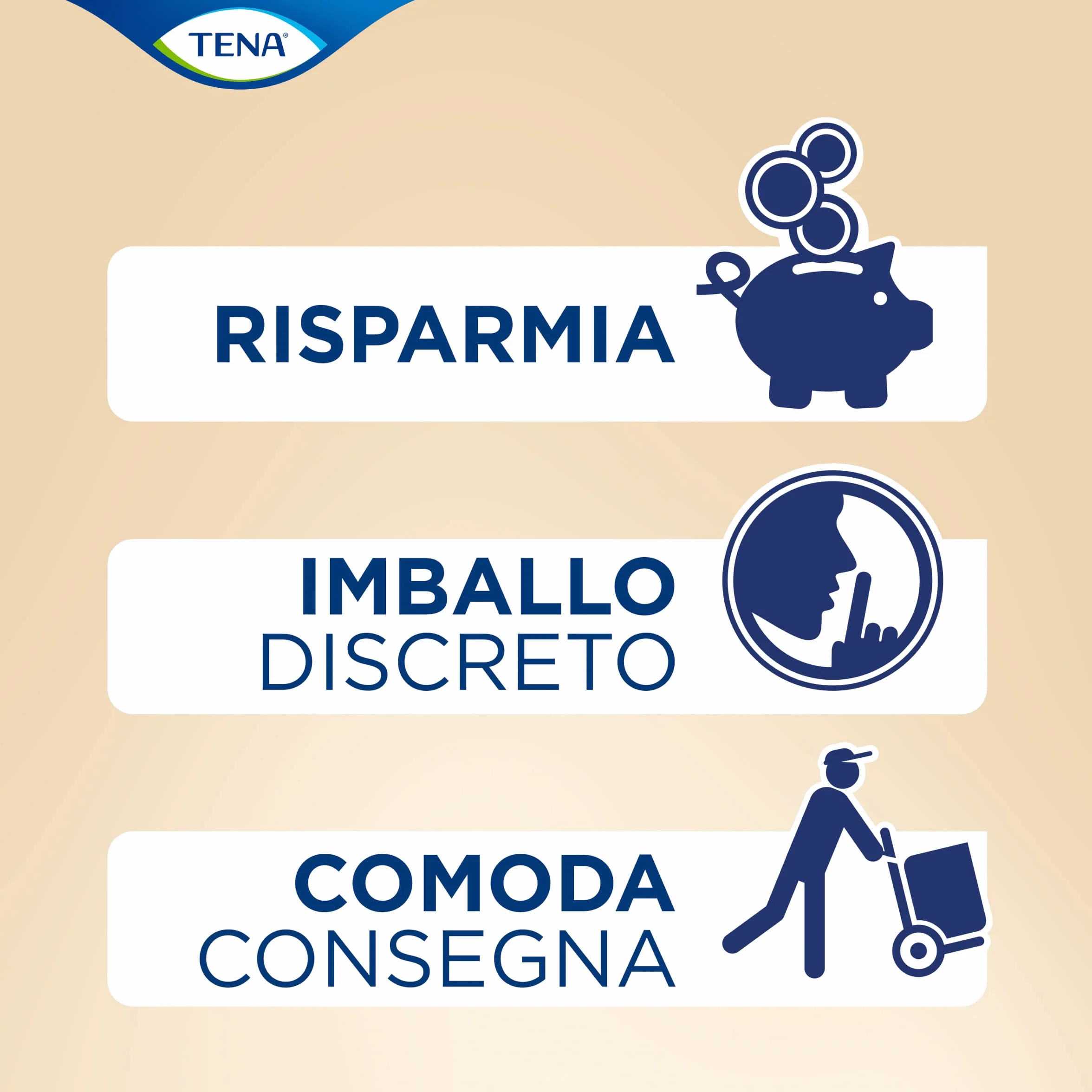 TENA Lights Sensitive Proteggi-slip lungo, pacco scorta mensile, 6x20 pezzi