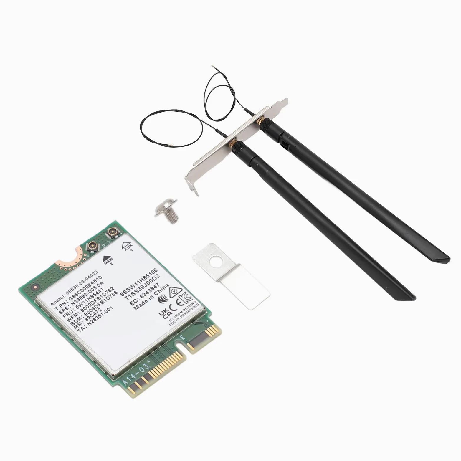 KIMISS Scheda WiFi 7 BE200NGW 2.4G 574Mbps 5G 2400Mbps 6G 5800Mbps MU MIMO Scheda di Rete con 5.4 per 10/11, OS (WiFi 7 con antenna e staffa)