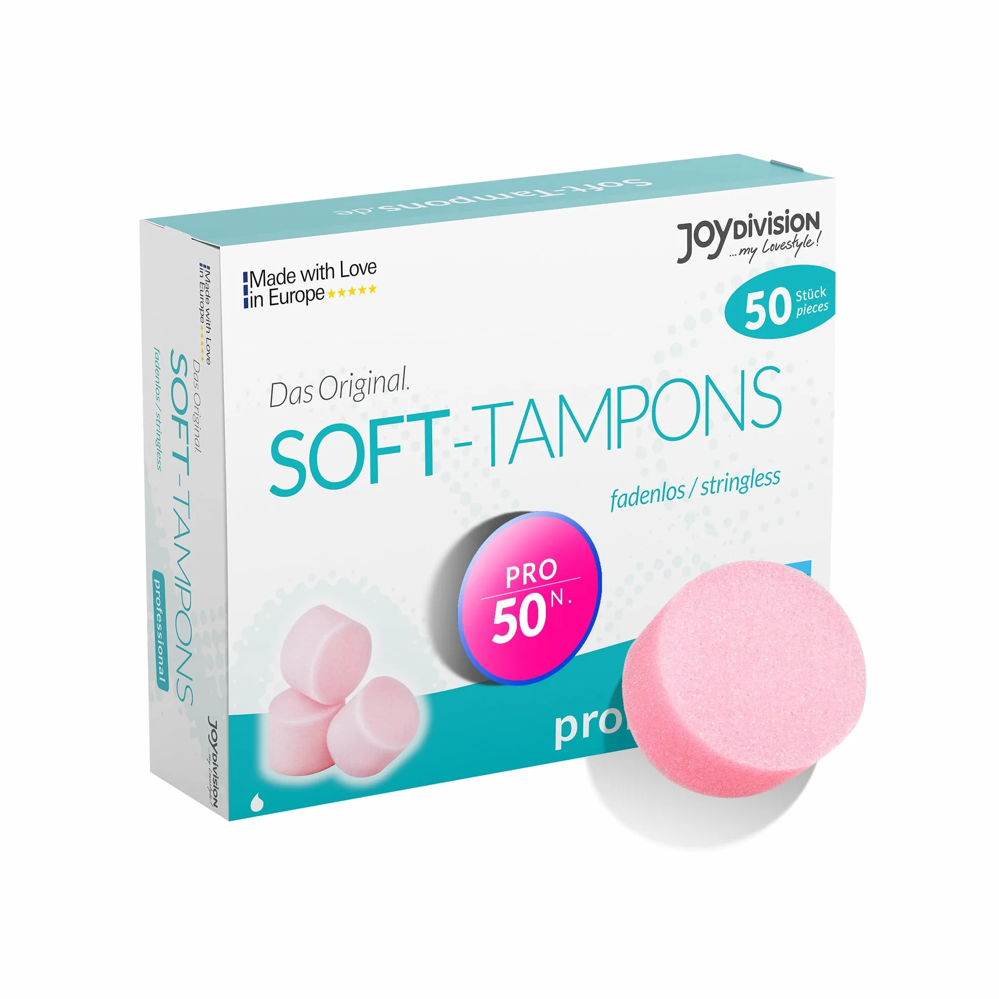 JOYDIVISION Soft Tampons Professional Filamless Tampon Box of 50