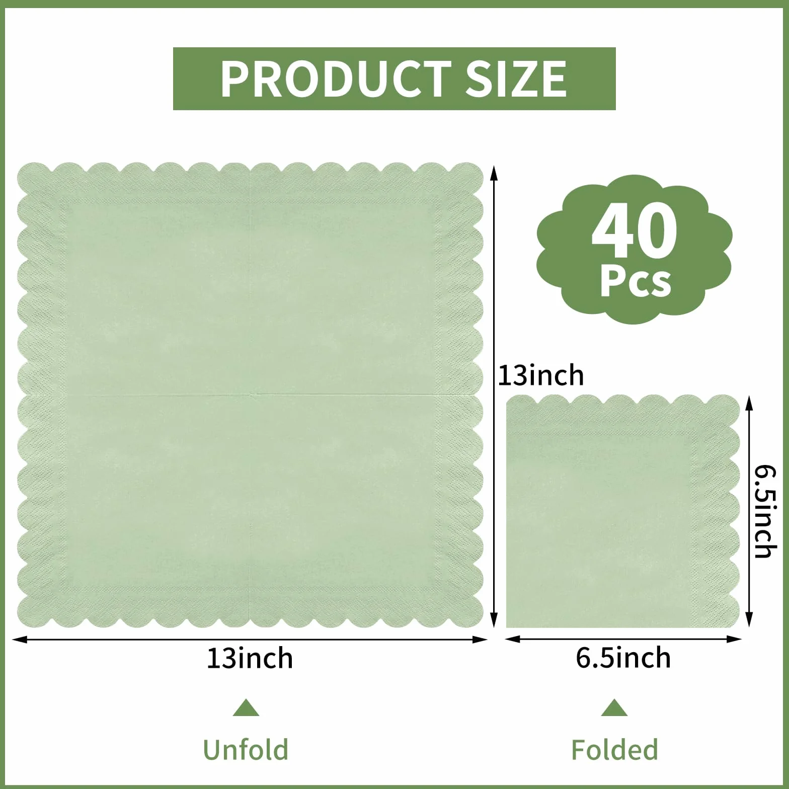 Tovaglioli di carta verde salvia 33x33 cm 2 veli ondulati usa e getta per feste Pasqua matrimonio