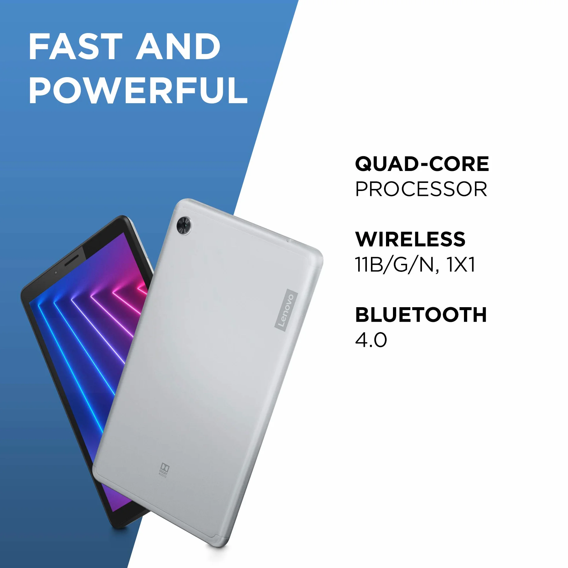 Lenovo Tab M7 7" HD Tablet 1 GB RAM 16 GB eMMC Android Pie Grigio platino Ricondizionato