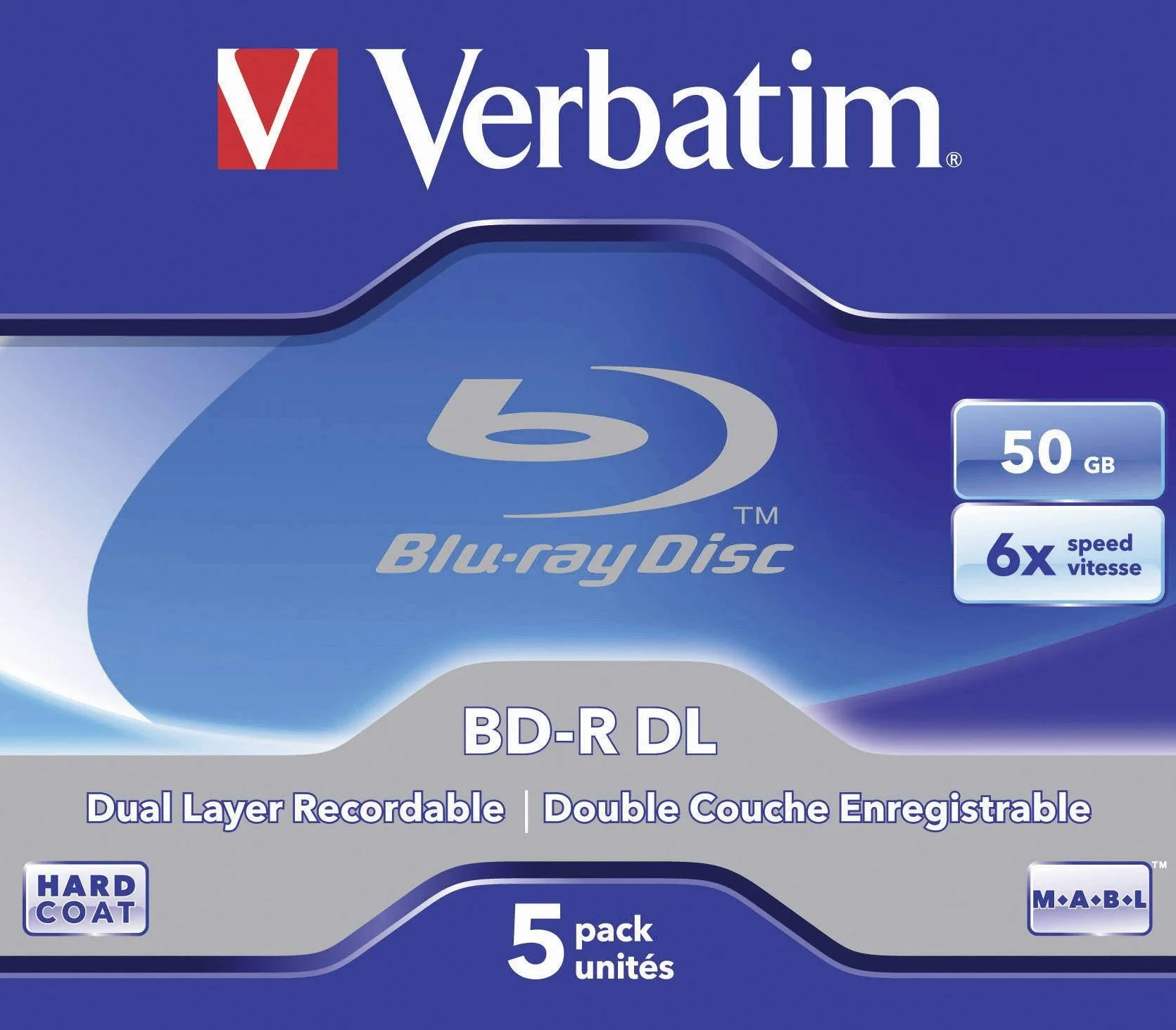 Verbatim 43748 Blu-ray registrabile (BD-R), Confezione da 5