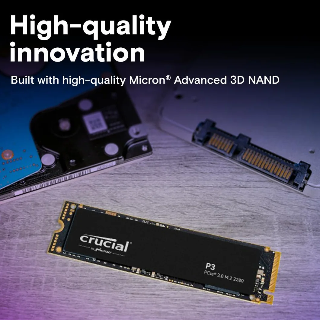 Crucial P3 500GB M.2 PCIe Gen3 NVMe SSD interno - Fino a 3500MB/s - CT500P3SSD8