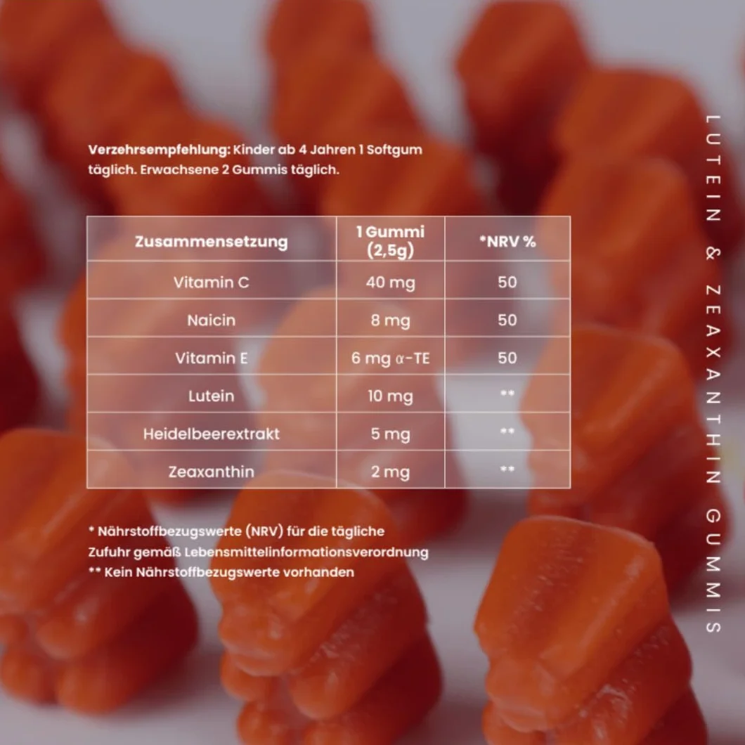Vitamine oculari Orsi gommosi 60 luteina zeaxantina beta carotene vitamina C alto dosaggio vegani senza lattosio zuccheri