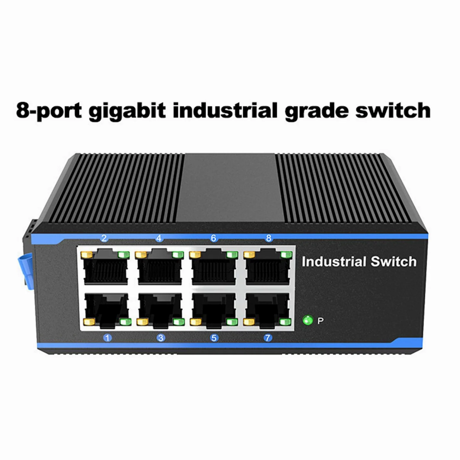 BACCANO industriale dello scambista 1000Mbps di Ethernet di gigabit di 8 porti montati plug and play