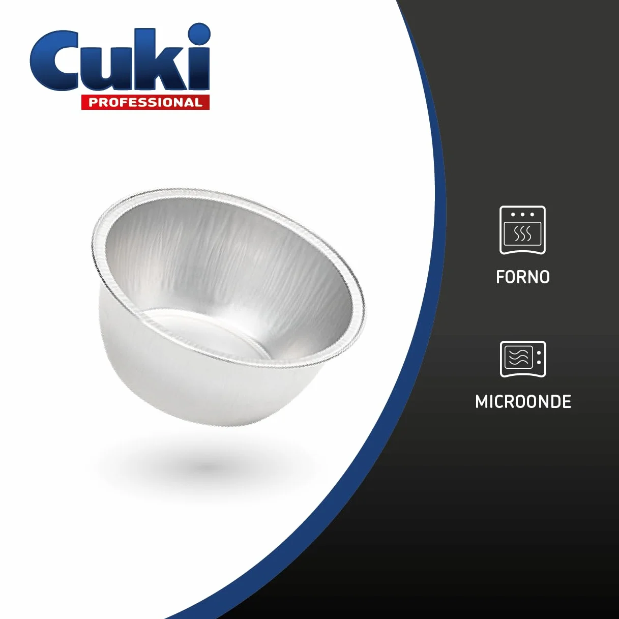Vaschette alluminio tonde 9x3,5 cm, 100 pezzi, monouso forno microonde