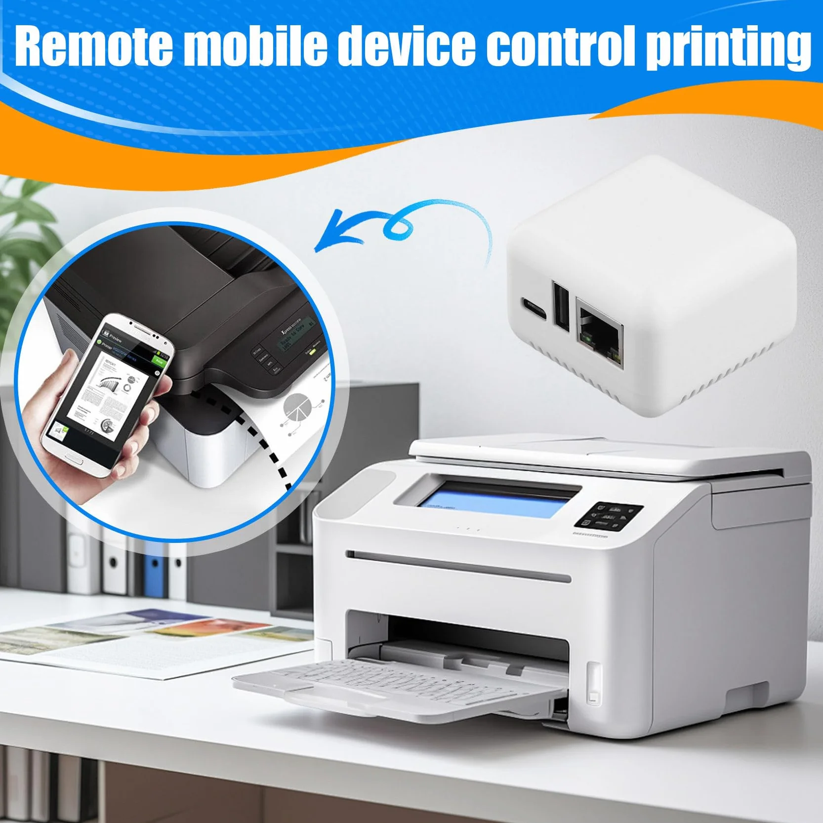 P330 Mini Print Server Connessione Via USB 2.0 Stampa Facile, Mini NP330 Cloud Printing Print Server