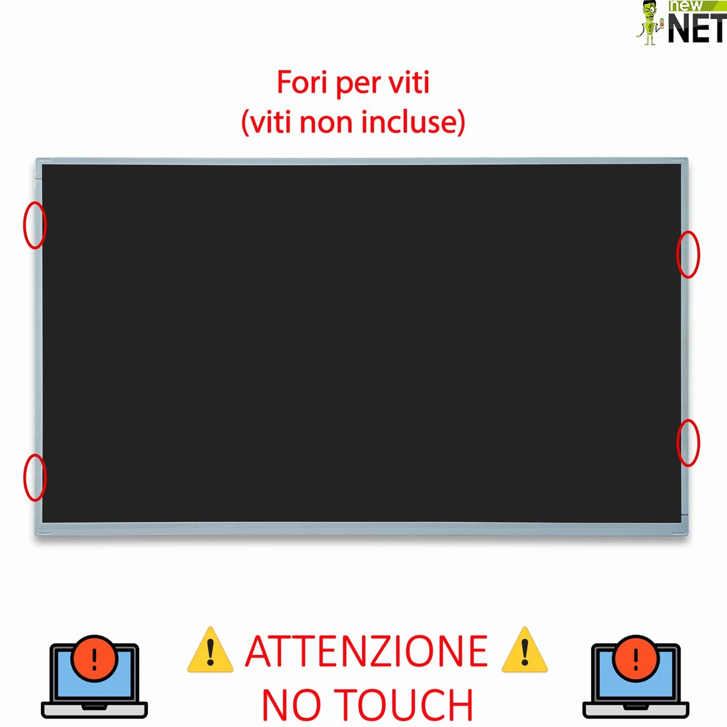 new net - Pannello Schermo Display LCD Compatibile con Lenovo ThinkCentre all-in-One M900z (Type 10F5, 10F3), M910z (Type 10NS, 10NU, 10NV) [23.8 Pollici - Full HD - 1920 x 1080-30 Pin]