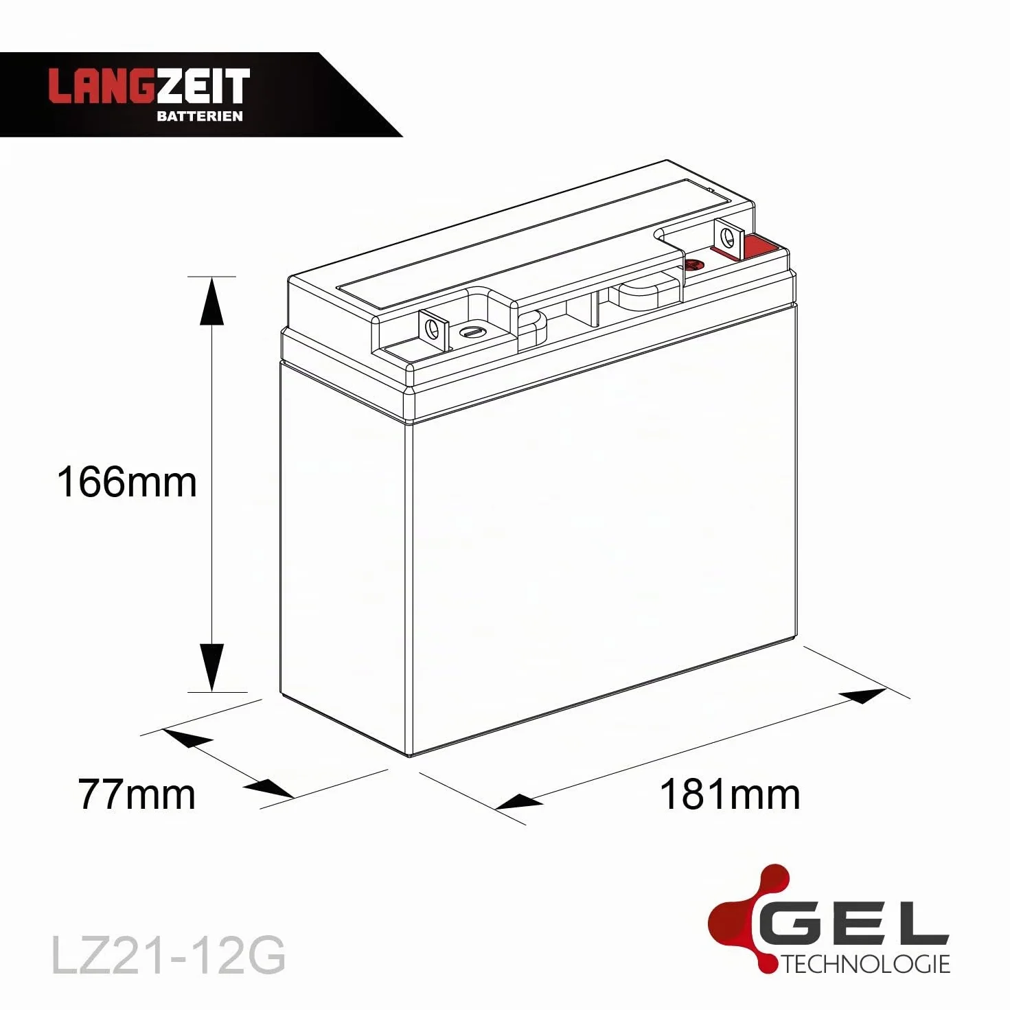 LANGZEIT Batteria 12V 21Ah GEL UPS Sostituisce 18Ah 19Ah 20Ah – Estremamente ciclica, piombo precaricata, a prova di perdite – LC-RD1217P LC-X1220P macchina elettrica per bambini