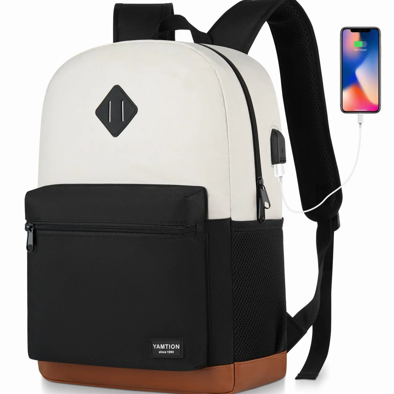 YAMTION Zaino Uomo e Donna 15,6 & 17,3 Pollici,Zaini Scuola Superiore Borse Porta PC