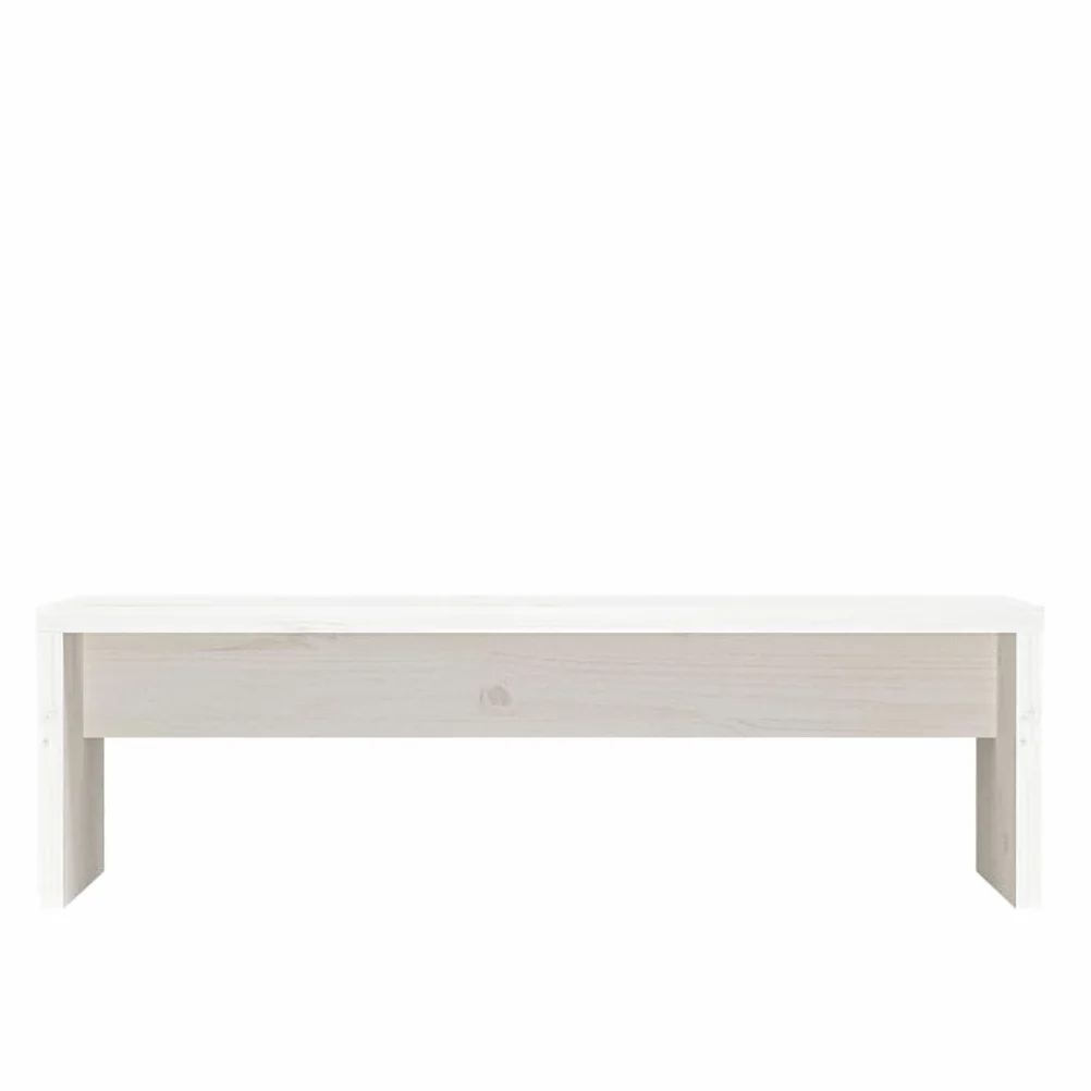 Supporto per monitor bianco, 50 x 27 x 15 cm, in legno di pino massiccio, rialzo per monitor per ufficio e scrivania, supporto ergonomico per monitor