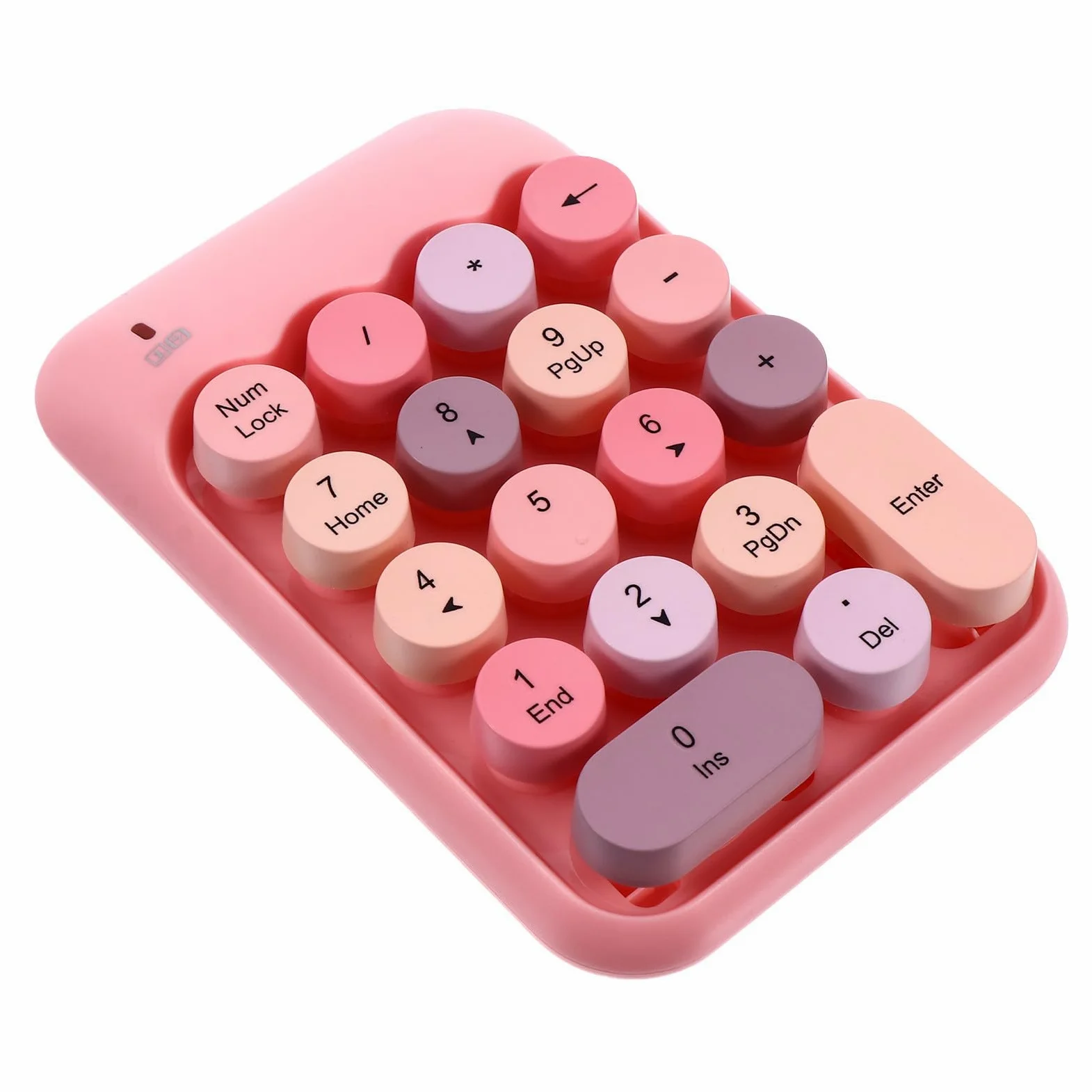 Tastierino Numerico Wireless Portatile Rosa, Mini Tastiera | 18 Tasti Indipendenti, Abs, Tasto Backspace e Input Rapido, per Ufficio e Notebook