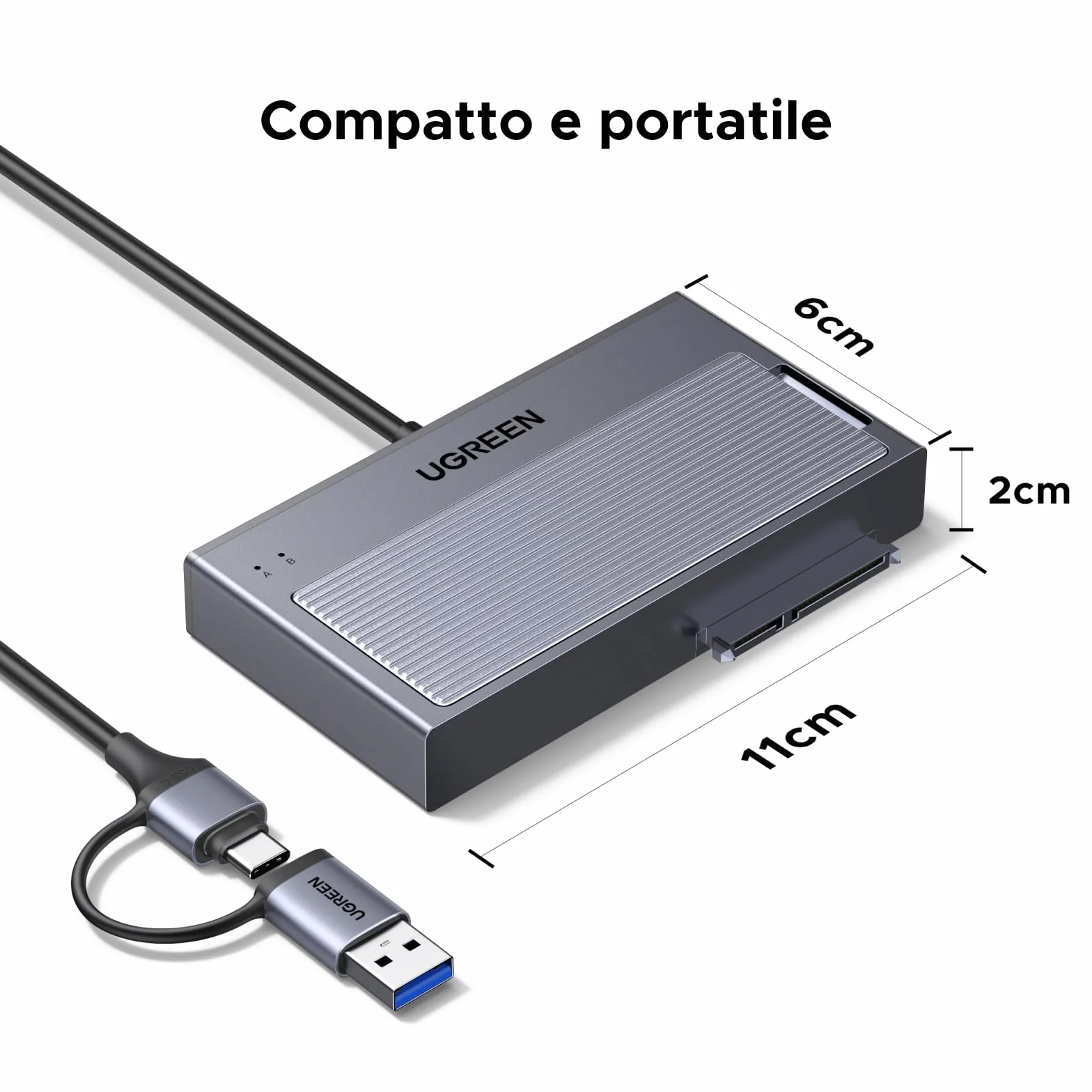 UGREEN Adattatore USB 3.2 10 Gbps M.2 NVMe SATA Docking Station SSD HDD 2,5" 3,5"