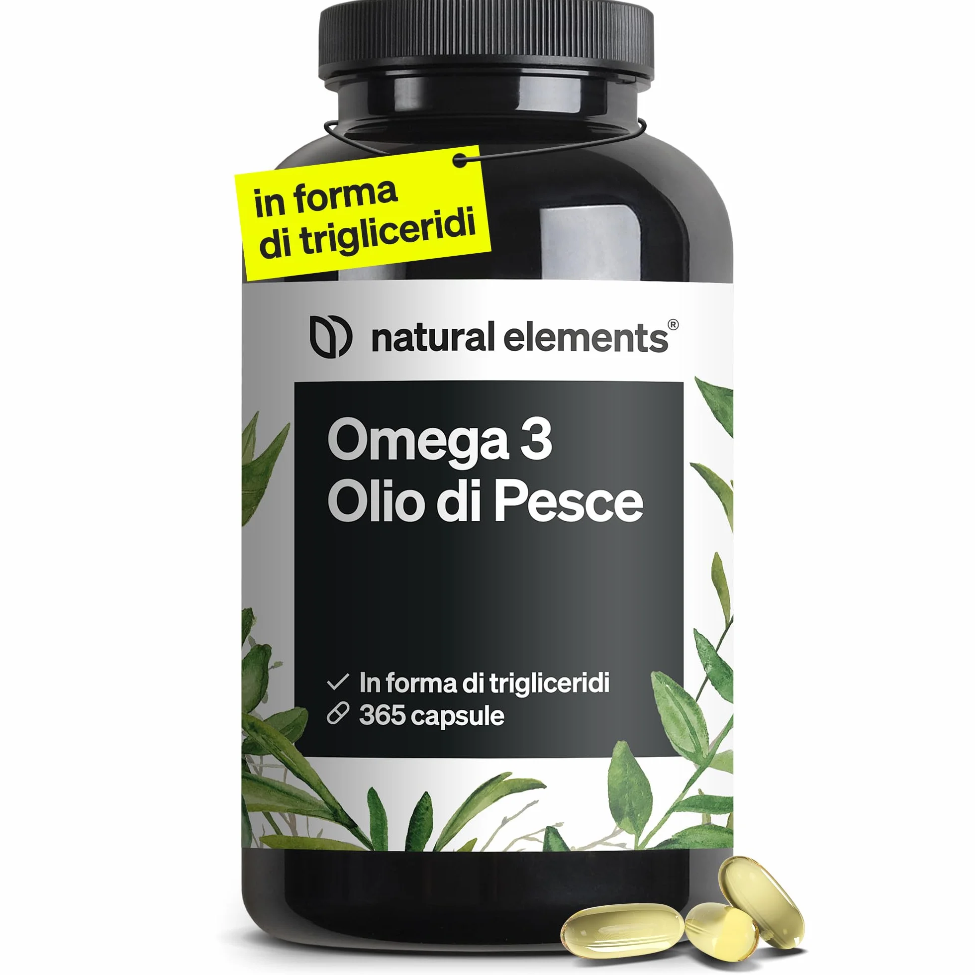 Omega 3 Olio di Pesce 2000mg 365 softgels EPA 360mg DHA 240mg alto dosaggio Germania