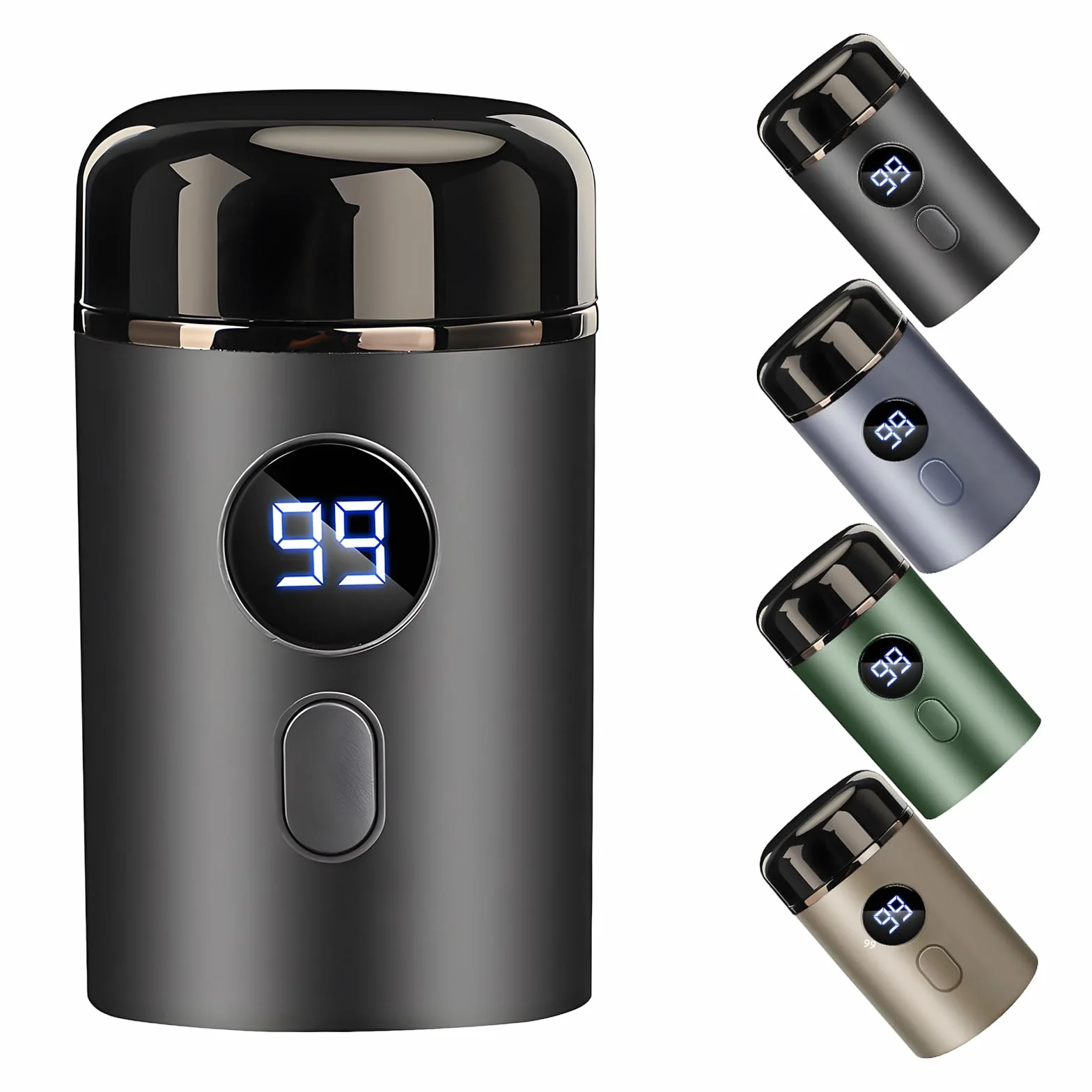 SaveEdge Technology Rasoio Elettrico Uomo IPX7 Impermeabile Wet Dry USB Ricaricabile 60 Minuti Autonomia Grigio