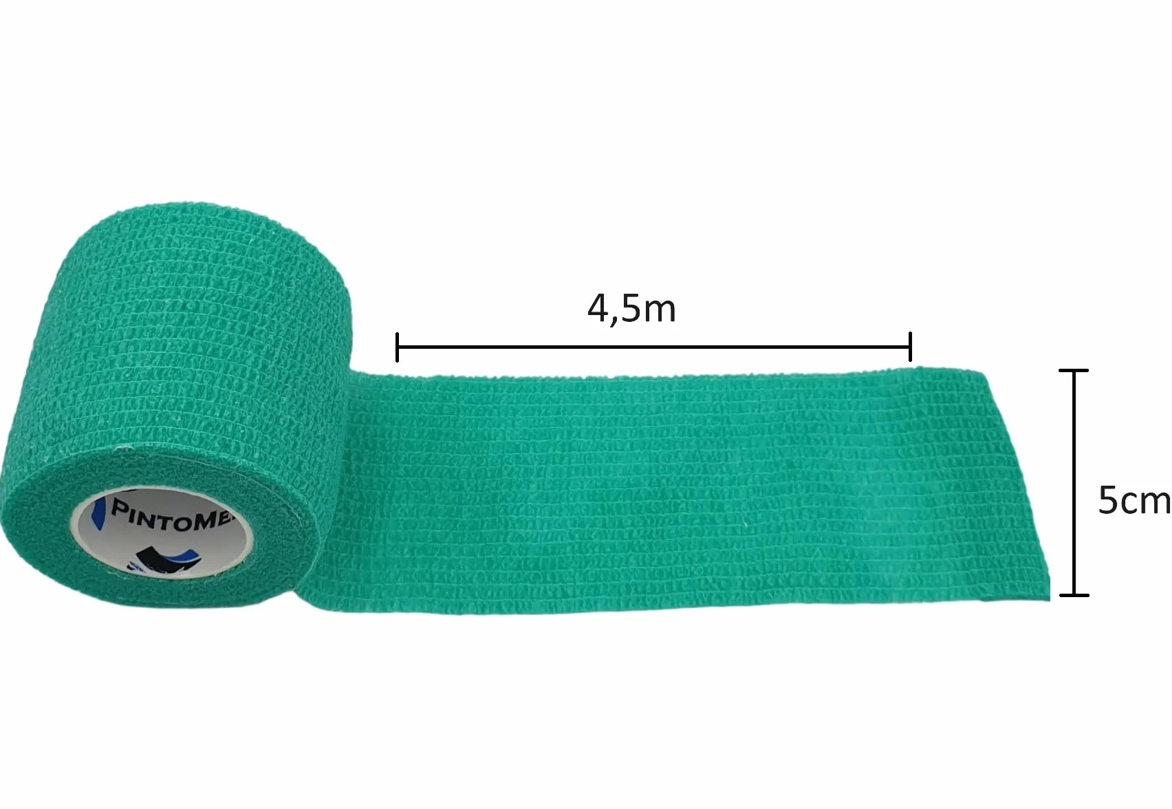 PintoMed BENDAGGIO COESIVO VERDE garza elastica 6 rotoli 5 cm x 4.5 m autoadesiva flessibile bende primo soccorso