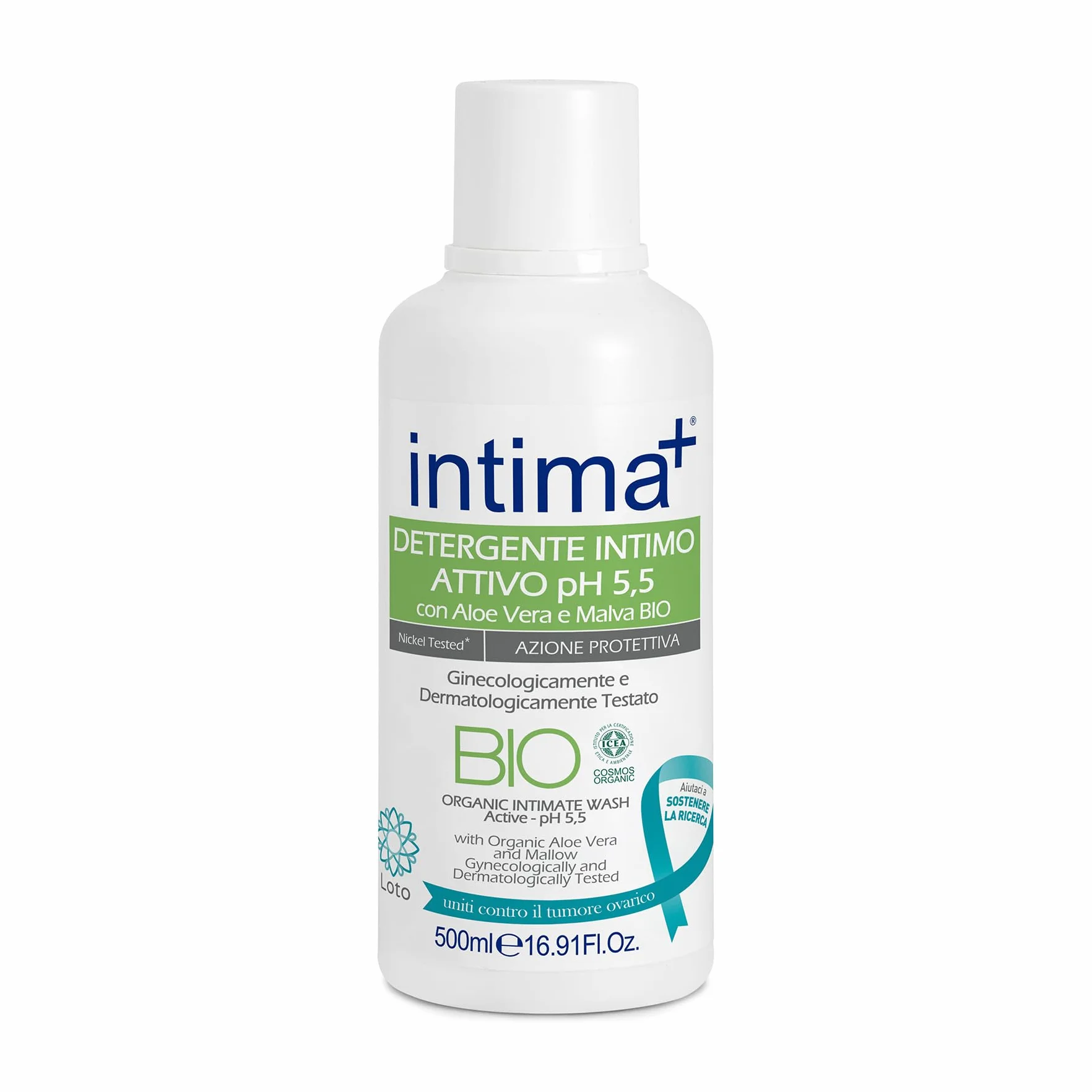 Intima+ Detergente Intimo BIO Attivo Ph 5.5 con Aloe Vera e Malva 500ml