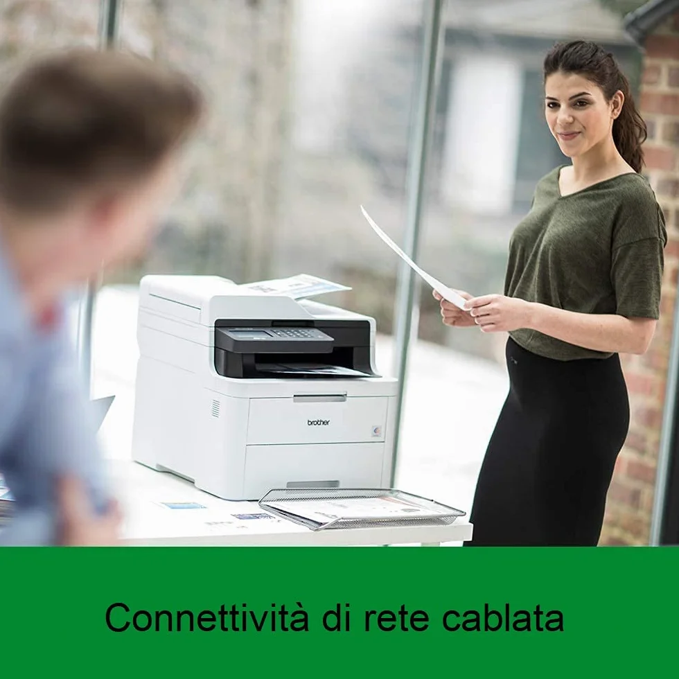 Brother MFCL3730CDN Stampante Multifunzione a Colori LED FAX Stampa Fronte/Retro Automatica Rete Cablata USB 2.0 ADF 50 Fogli Touchscreen