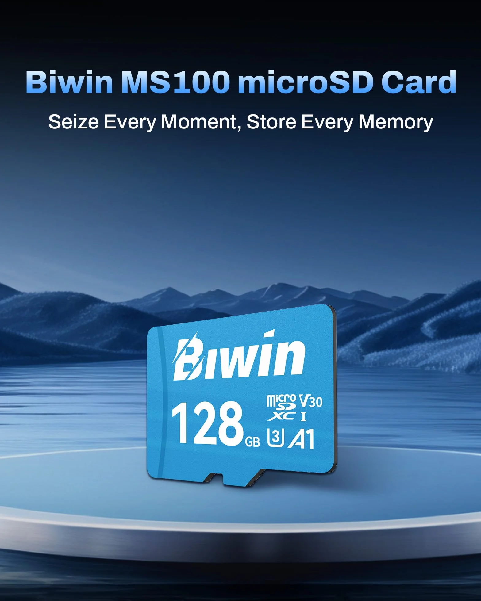 Biwin Scheda di memoria MS100 MicroSDXC UHS-I 128 GB – Lettura fino a 160 MB/s – A1 V30 U3 4K UHD video per la registrazione video di smartphone/tablet/fotocamera digitale Canon Sony