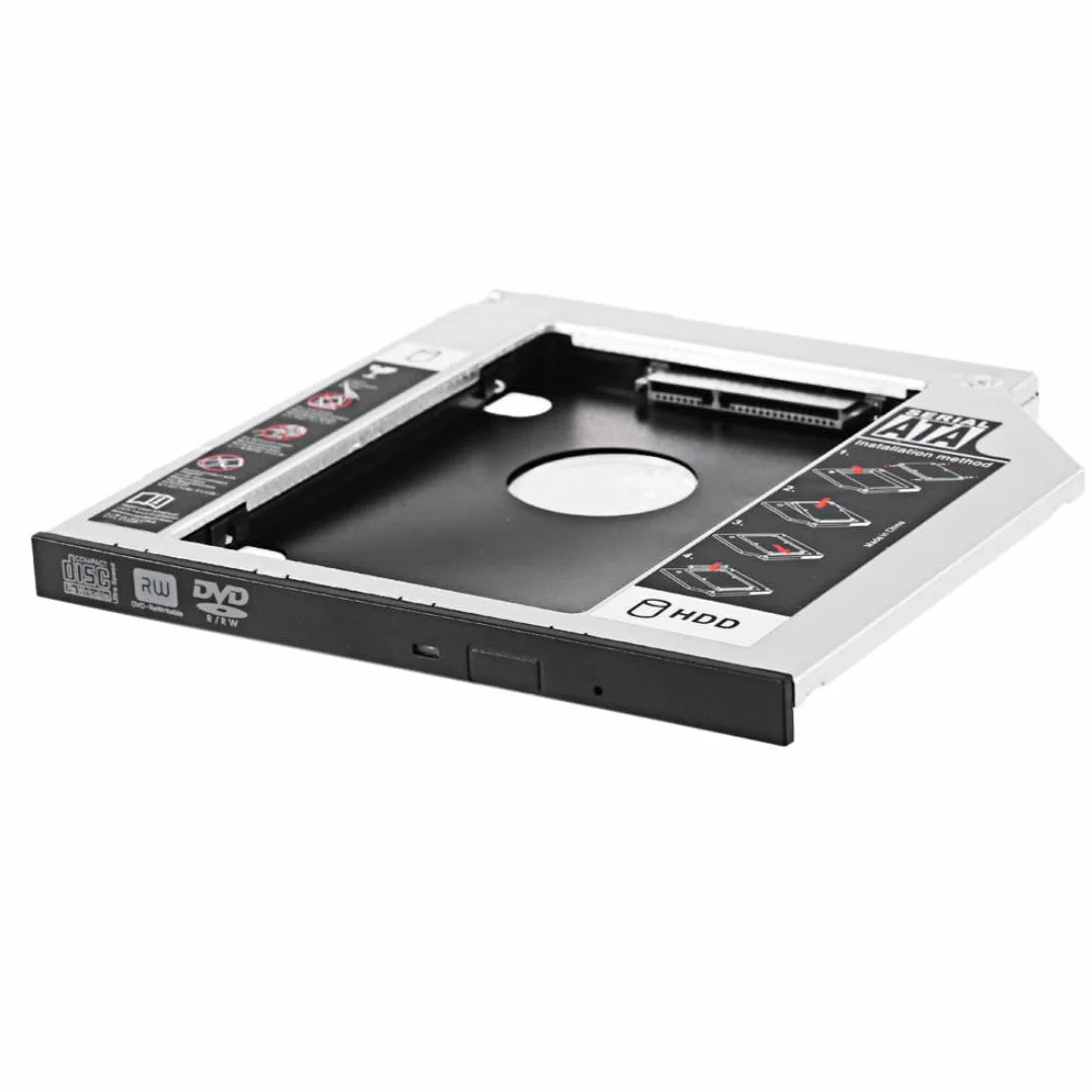 chenyang Universale 9,5mm SATA a SATA Caddy per SSD HDD secondarie, Upgrade del disco rigido, Adattatore di espansione per alloggiamento ottico del laptop