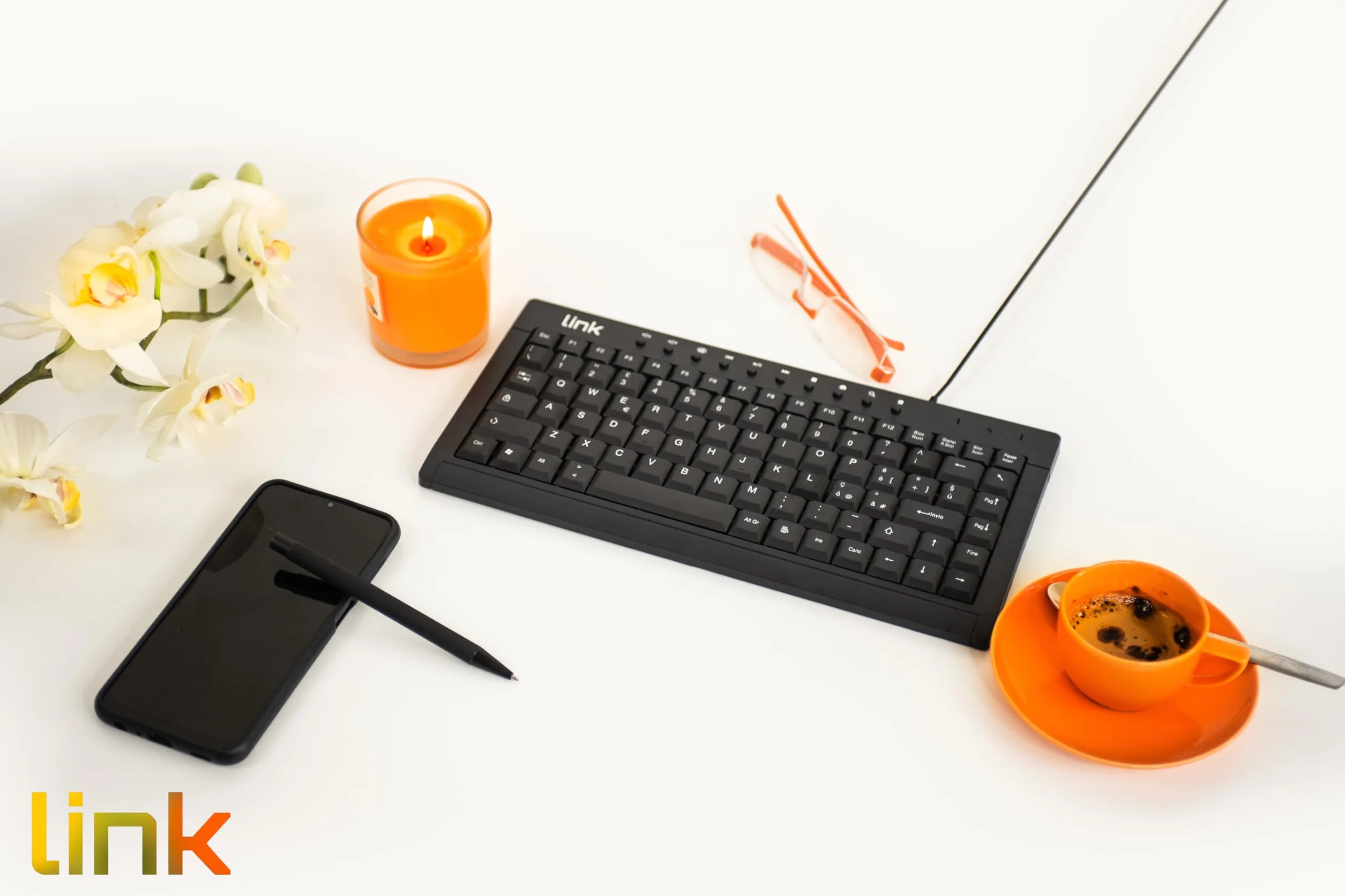 LINK LKTAST04 Mini Tastiera Multimediale USB per Spazi Stretti Applicazioni Industriali