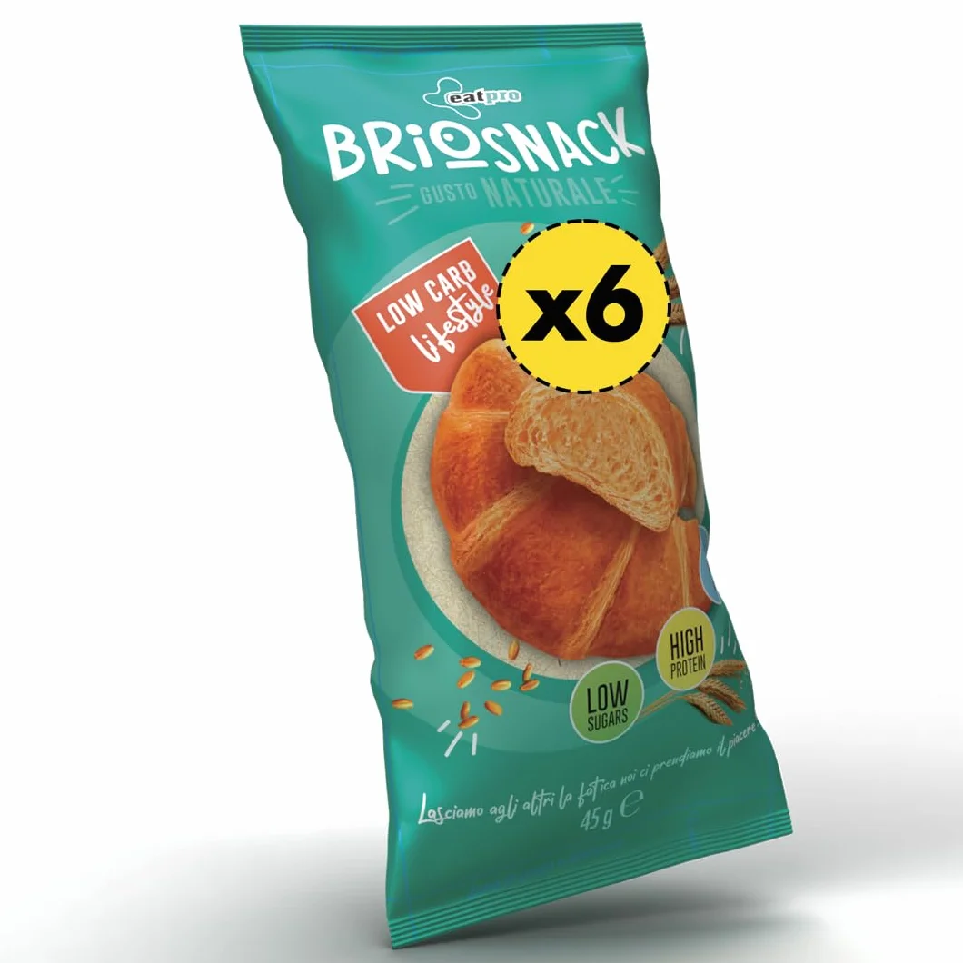 EatPro Cornetti Proteici Low Carb 6 Brioches 25% Proteine 1,1% Zuccheri Senza Zucchero Keto Dieta Chetogenica