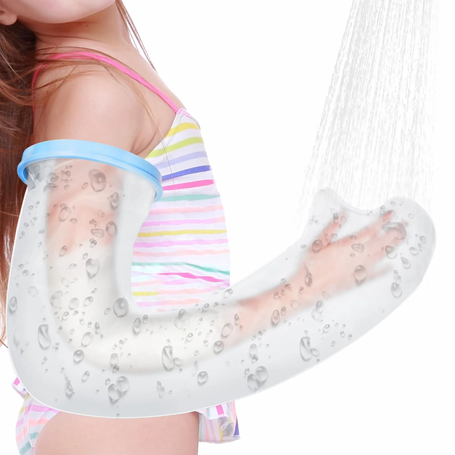 AOOWU Protezione Impermeabile Gesso Braccio Bambino, Copertura Gesso per Doccia Riutilizzabile