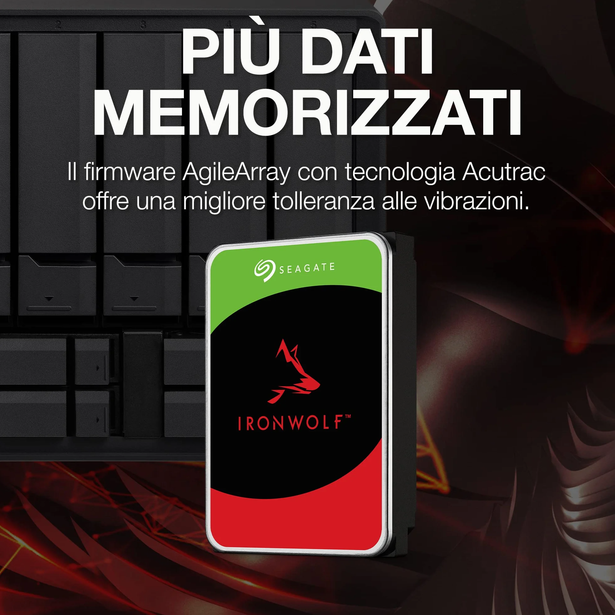 Seagate IronWolf, 4TB, Hard Disk SATA da 6GBit/s, HDD, CMR 3,5" 5.900 RPM, Cache da 64 MB per NAS con Sistema RAID, 3 anni Rescue Services (ST4000VN008)