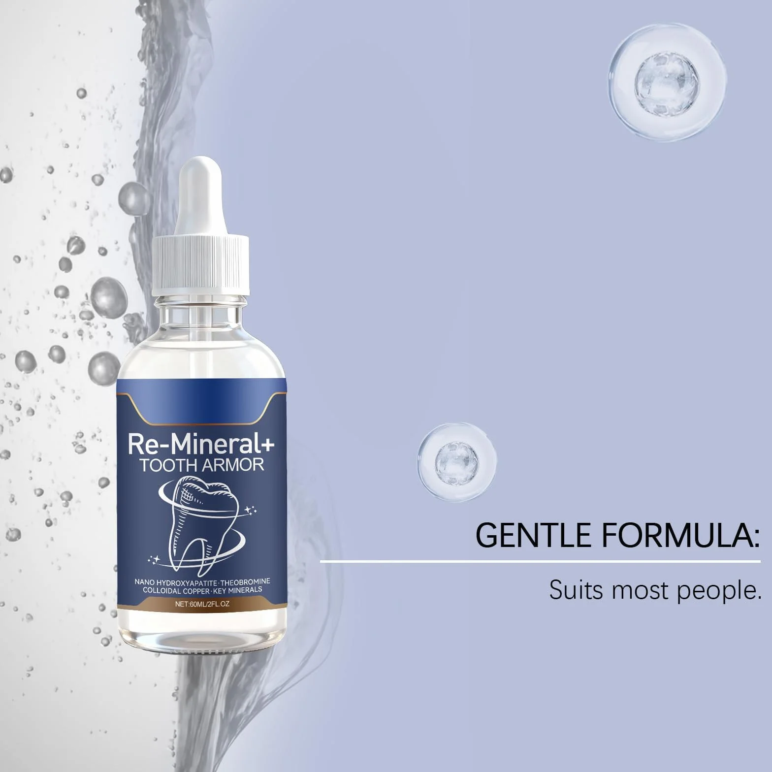 Siero riparatore dentale alla nanoidrossiapatite per igiene orale, cura denti e gengive, rimozione tartaro, alito fresco