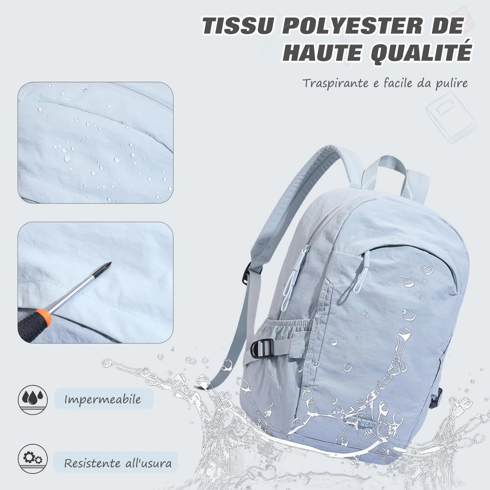FANDARE Zaino Ultraleggero Pieghevole Zaino Ryanair 25x15x37 Zaini Casual 25 Litri Zaino da Viaggio Porta PC per Uomo Donna scuola Cartelle Bagaglio a Mano per Pendolarismo Trekking Verde