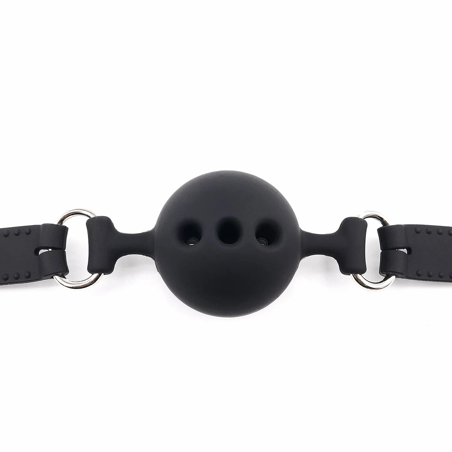 Bavaglio a Sfera in Silicone per Giochi SM Bondage Nero S