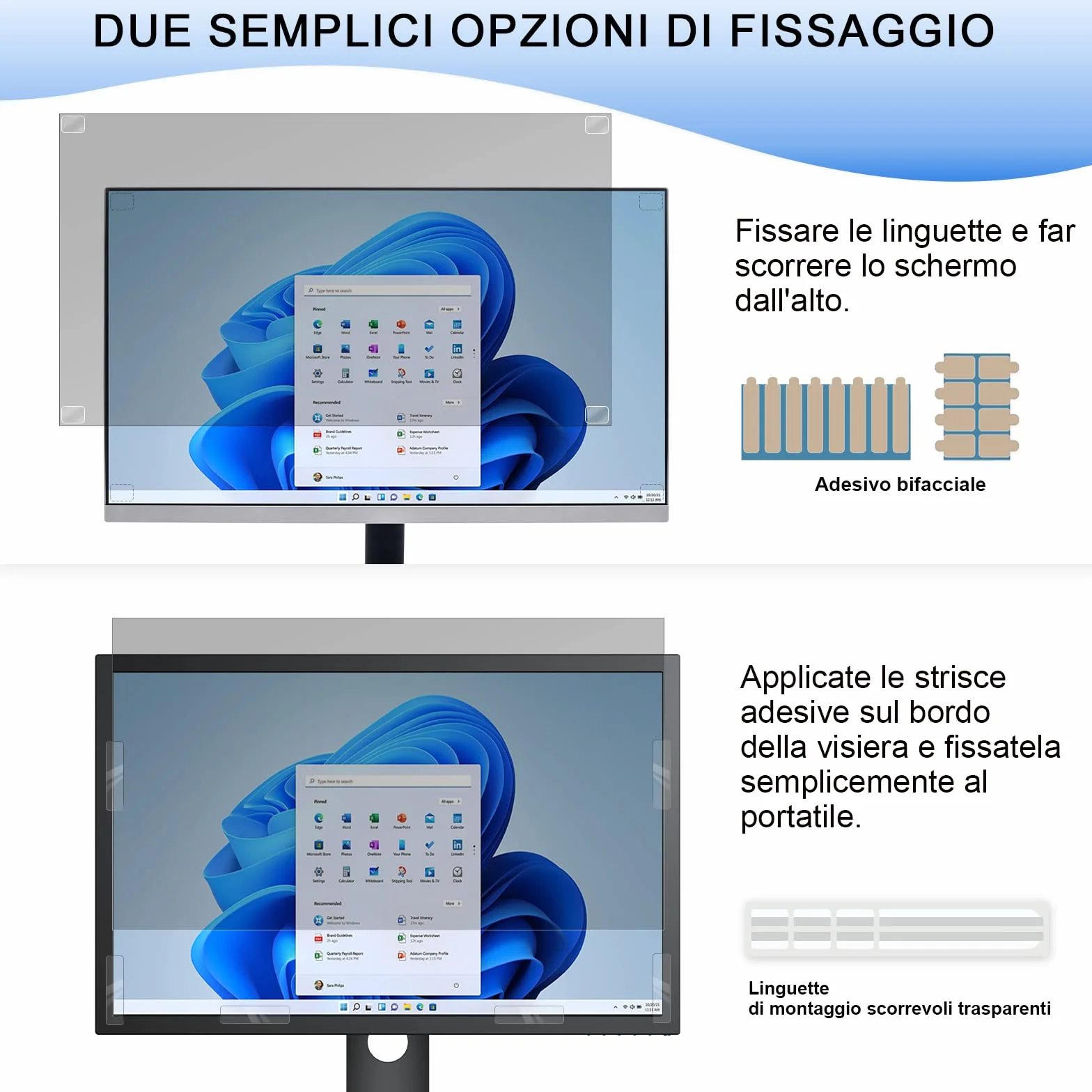 Pellicola Privacy Monitor 21.5 Pollici, Rimovibile Filtro Privacy Schermo per Widescreen Computer, Anti Glare/Antiriflesso/Anti Luce Blu Pellicola de Protezione Privacy 21.5 Pollici per 16:9 Monitor