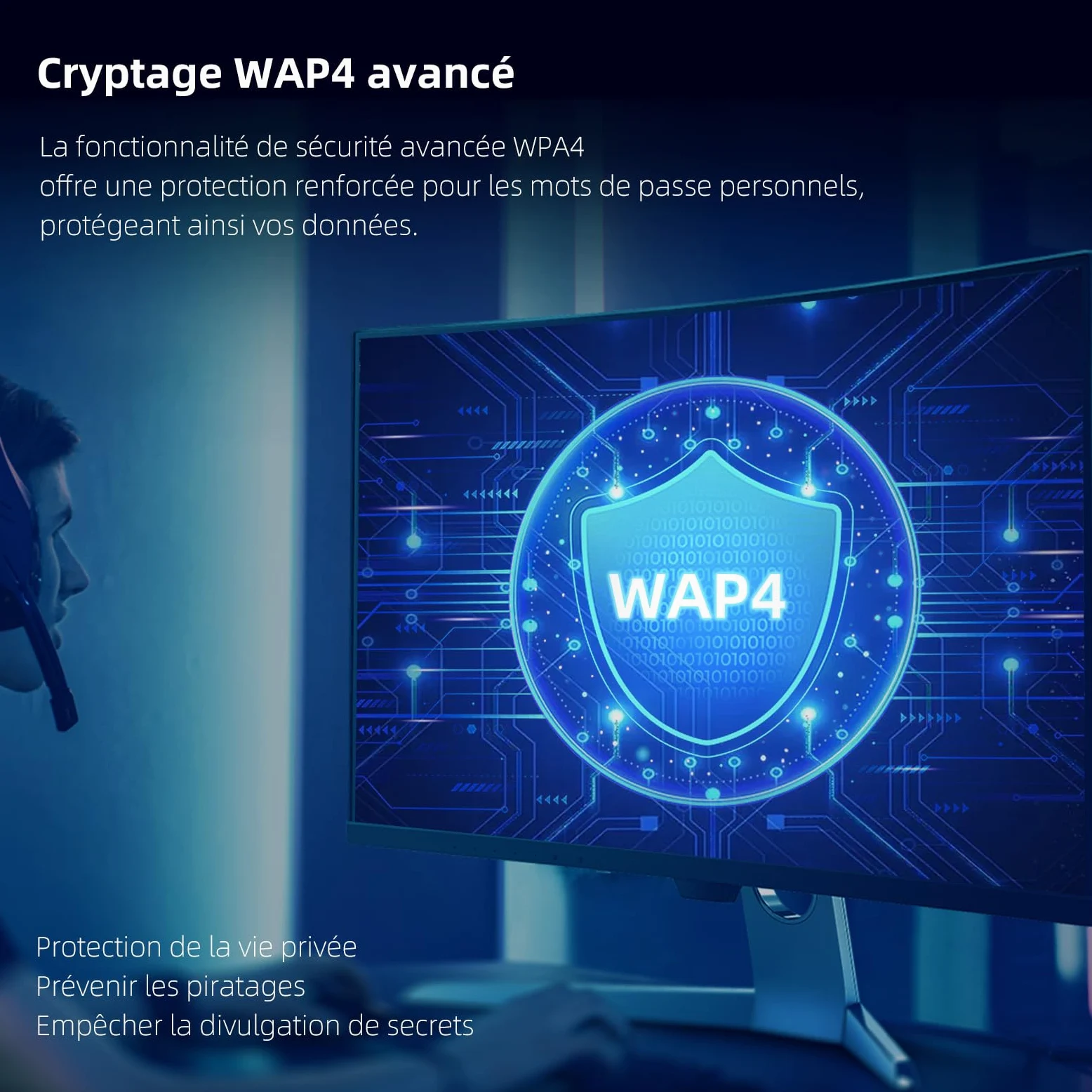 Scheda WiFi 7 PCIe BE6500, Adattatore Wi-FI con Bluetooth 5.4, Tri-Band (6GHz Max 2882Mbps, 5GHz Max 2882Mbps, 2.4GHz Max 574Mbps) PCI Express Scheda di rete per PC Windows 11