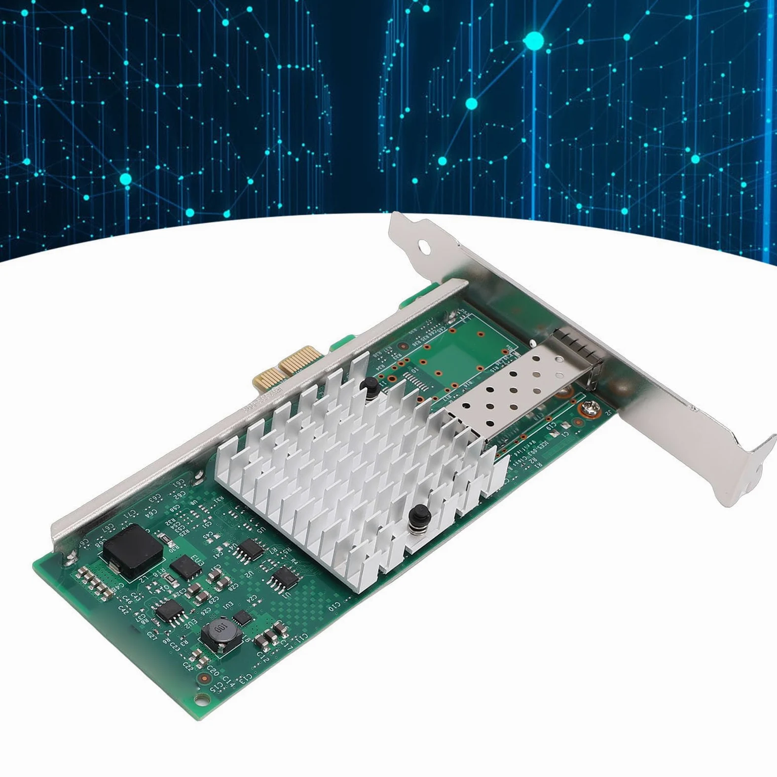 Topiky Scheda di Rete PCIE X1 da 10 Gb, Scheda di Rete Ethernet con Controller 82599EN, Adattatore LAN Ethernet per Server, NAS e PC Desktop, NIC in Fibra da PCIE a 10 GbE SFP