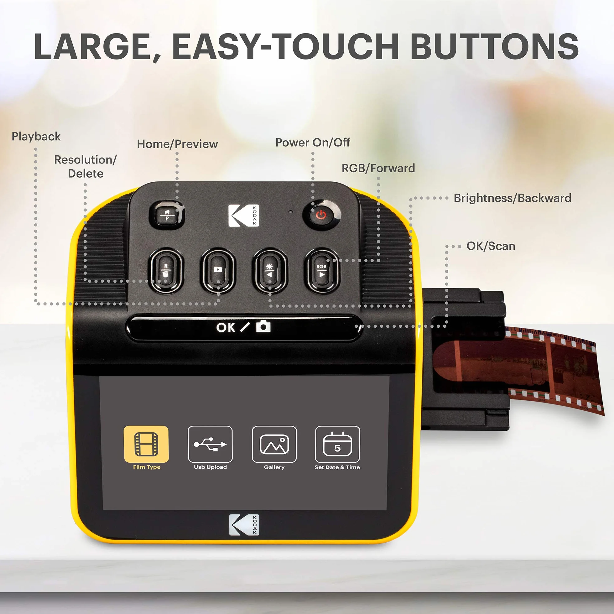 KODAK Slide N SCAN Film Scanner 5" LCD Nero