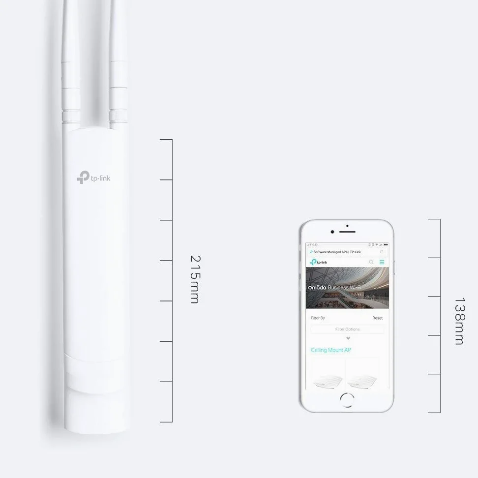 TP-Link EAP110 Outdoor Accesso Point Esterno Wi-Fi N300 MBps, 1 10/100 MBps LAN, Bianco