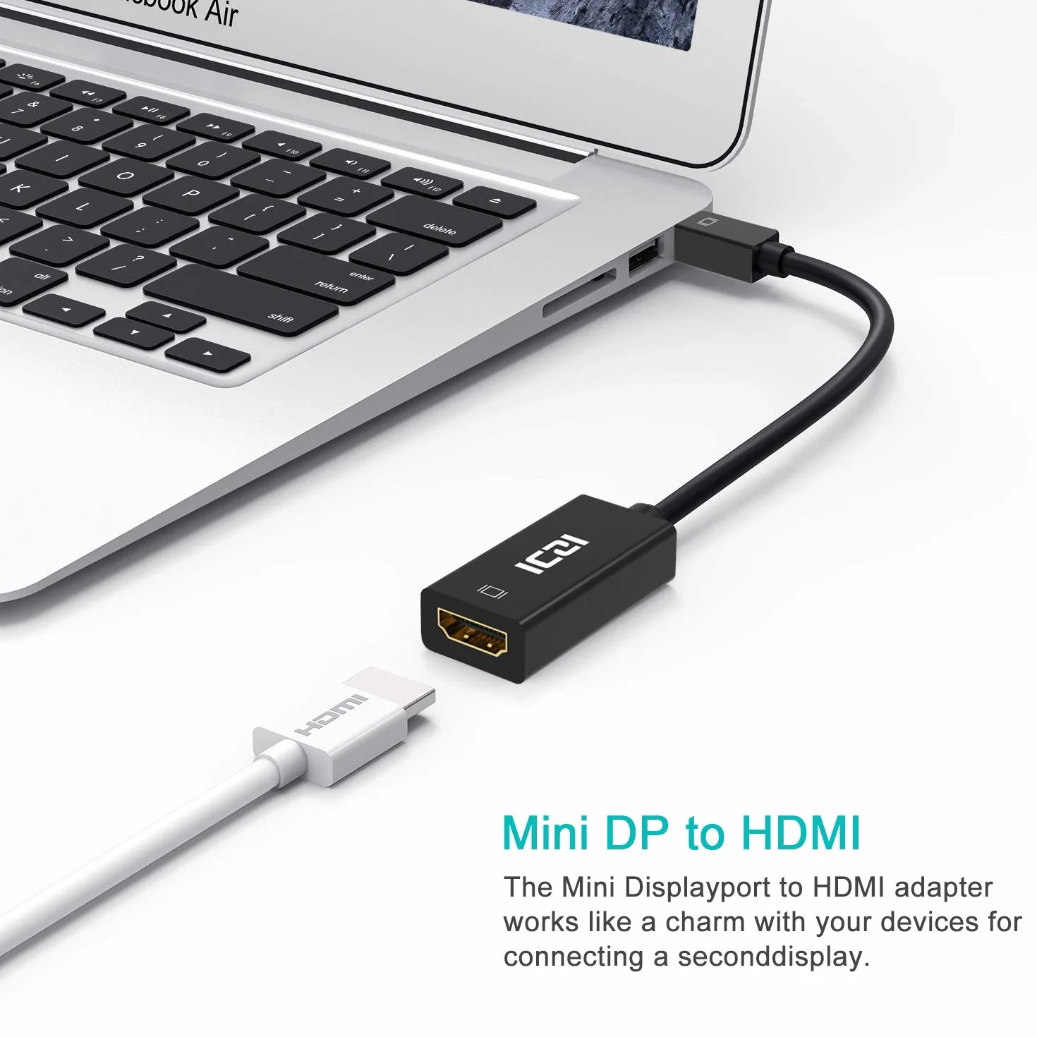ICZI Adattatore Mini DisplayPort a HDMI, 4K Convertitore Maschio Mini DP (Thunderbolt 2) a Femmina HDMI per iMac, Mac Mini, Surface, Monitor, HDTV, Proiettori