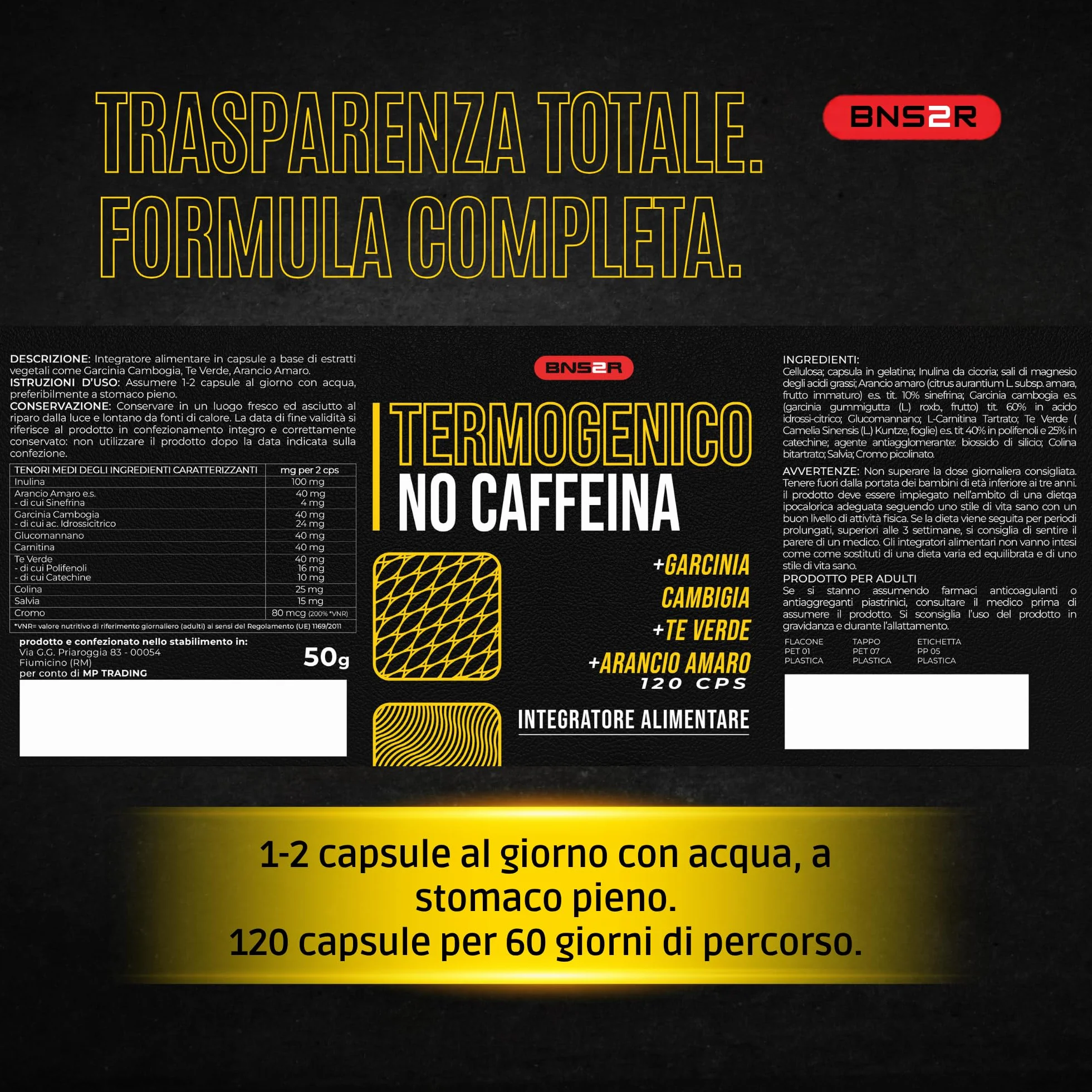 Garcinia Cambogia Glucomannano Cromo Integratore Alimentare 120 Capsule
