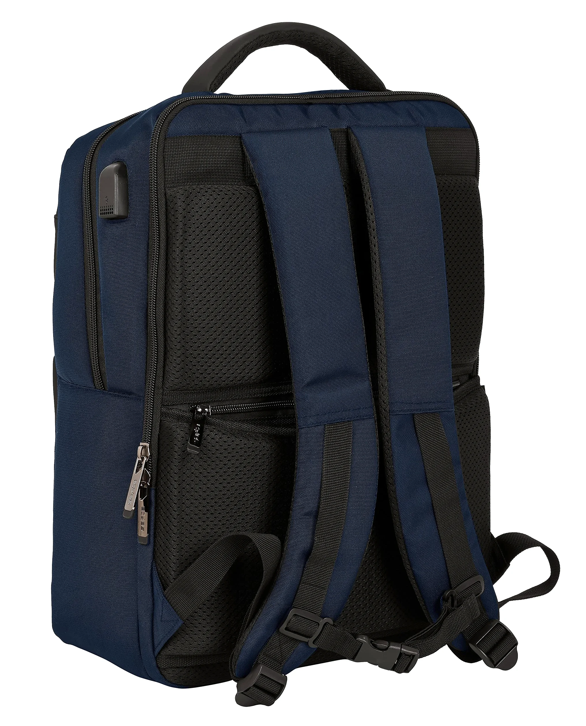 SAFTA - Zaino 2 tasche portatile 15,6" + USB Business Dark Blue 31X44X13Cm, multicolore (642201377)