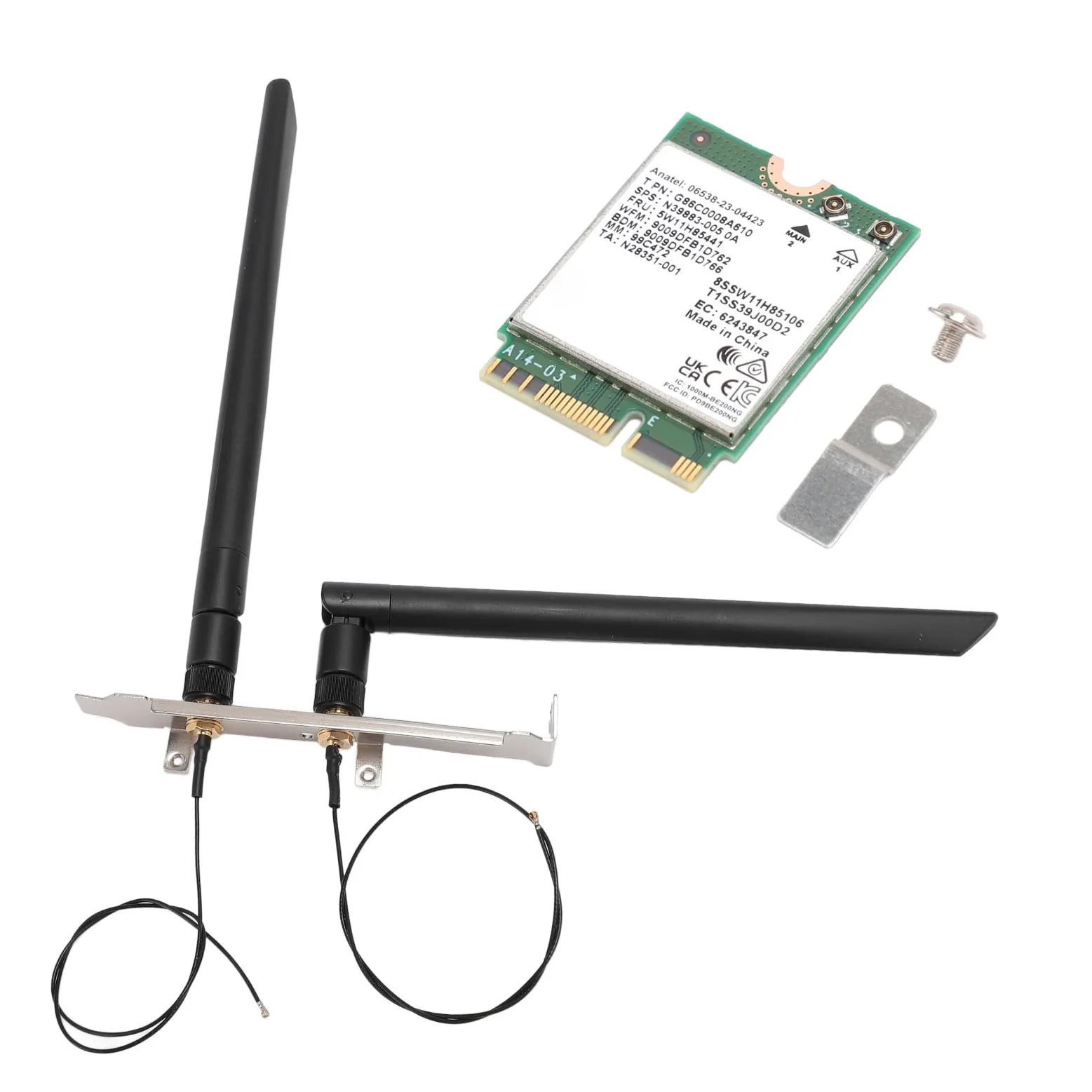 Sxhlseller Scheda WiFi 7 Tri Band BE200NGW 5800 Mbps |Adattatore Wireless 6G per Laptop Desktop MU MIMO Bluetooth 5.4 (Scheda WiFi 7 con antenna e staffa)