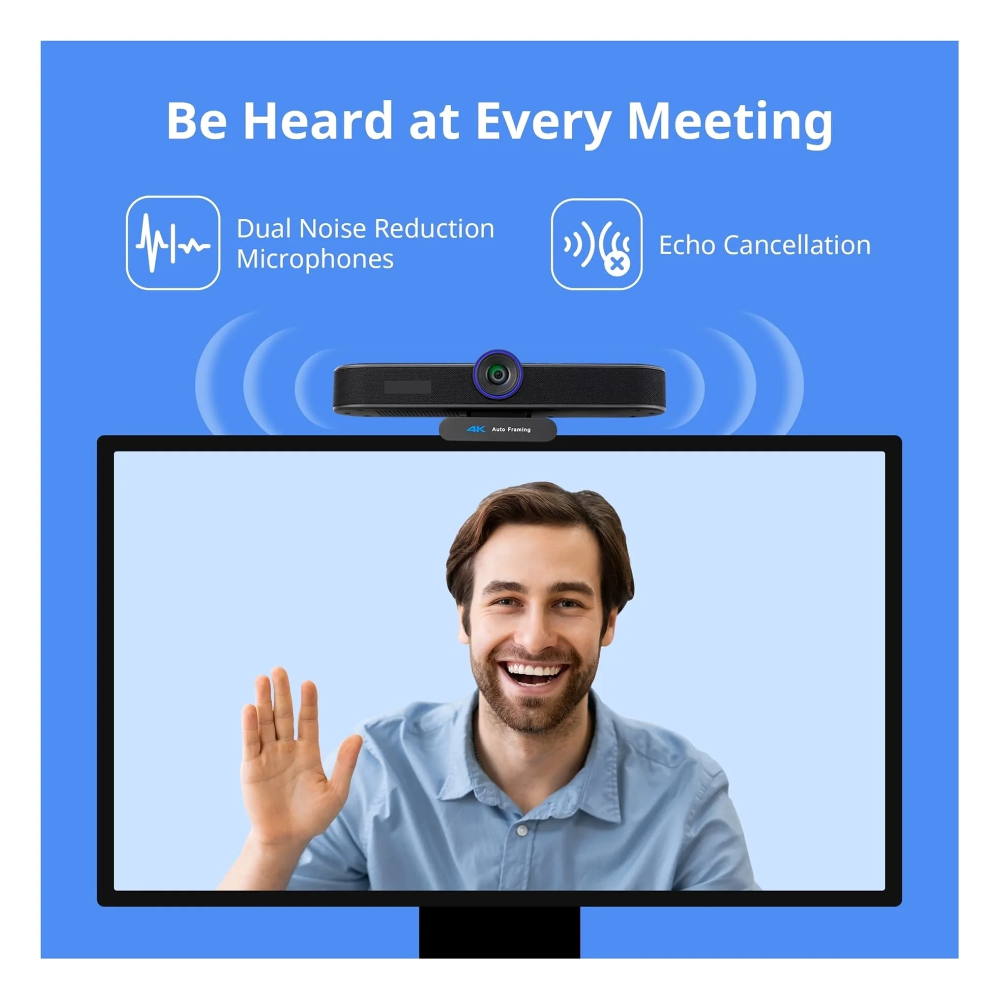 Webcam Webcam for conferenze Zoom digitale 8MP 4x con inquadratura automatica su webcam for PC USB 2K for conferenze, streaming live, registrazione(A)