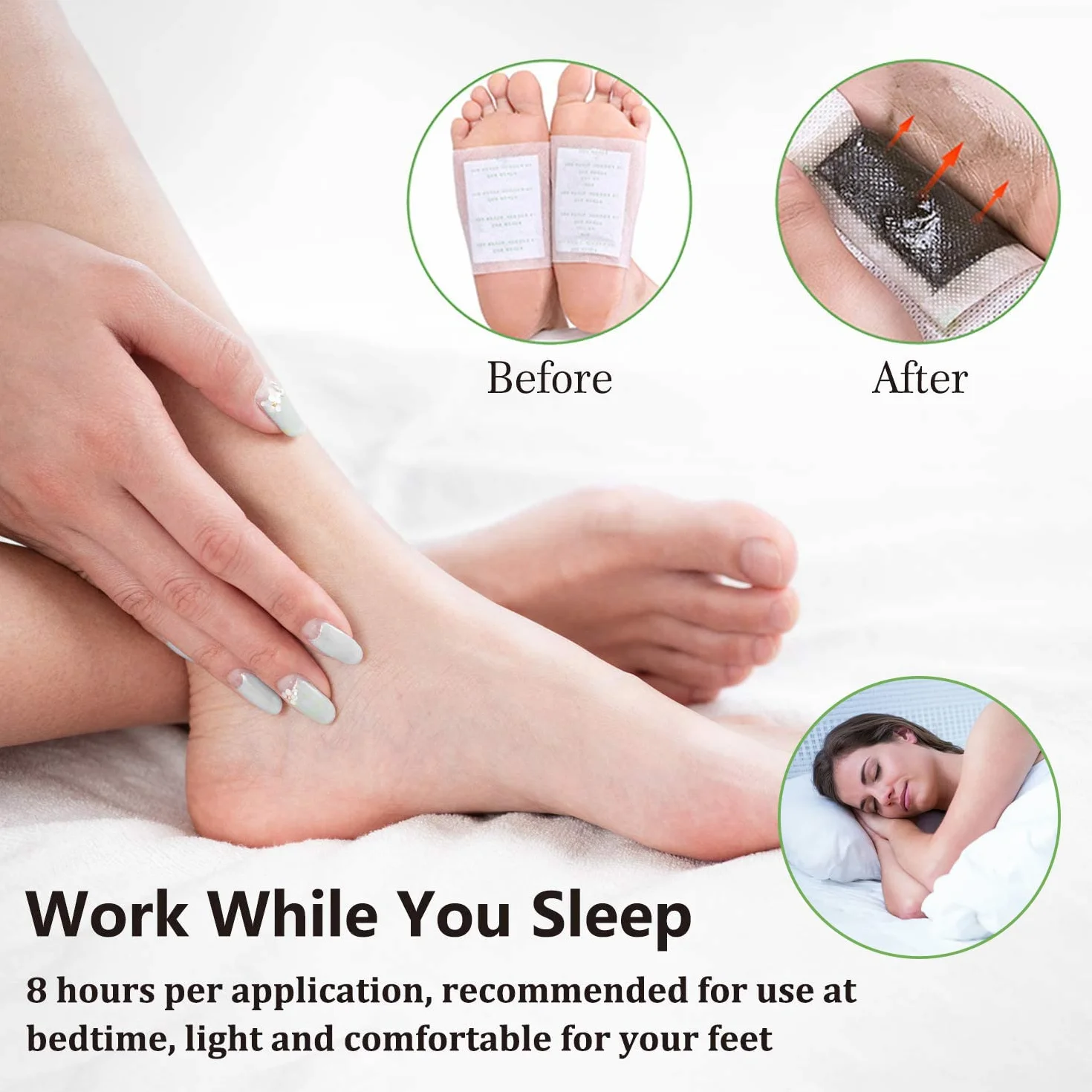 Cerotti Detox Piedi, Principi Attivi Naturali, Rimuovere Tossine, Migliorano Circolazione, Alleviano Stress, Sonno