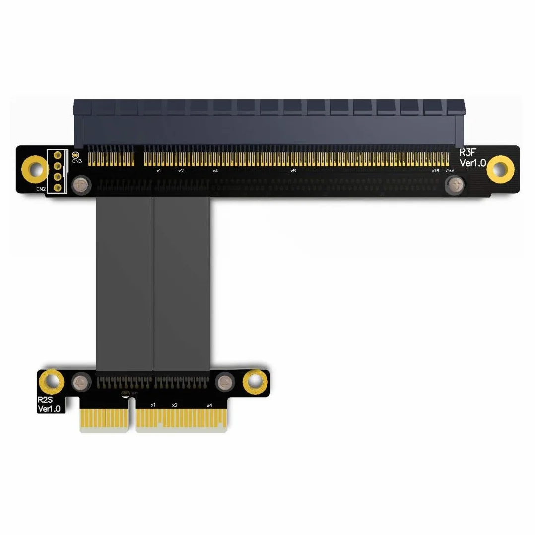 ADT-Link Estensione PCI-E x16 x4 Riser 16x 4x PCIe3.0 GTX1080Ti Grafica SSD RAID Card Extender Cavo di Conversione Ad Angolo 1U PCI- espresso (15CM)