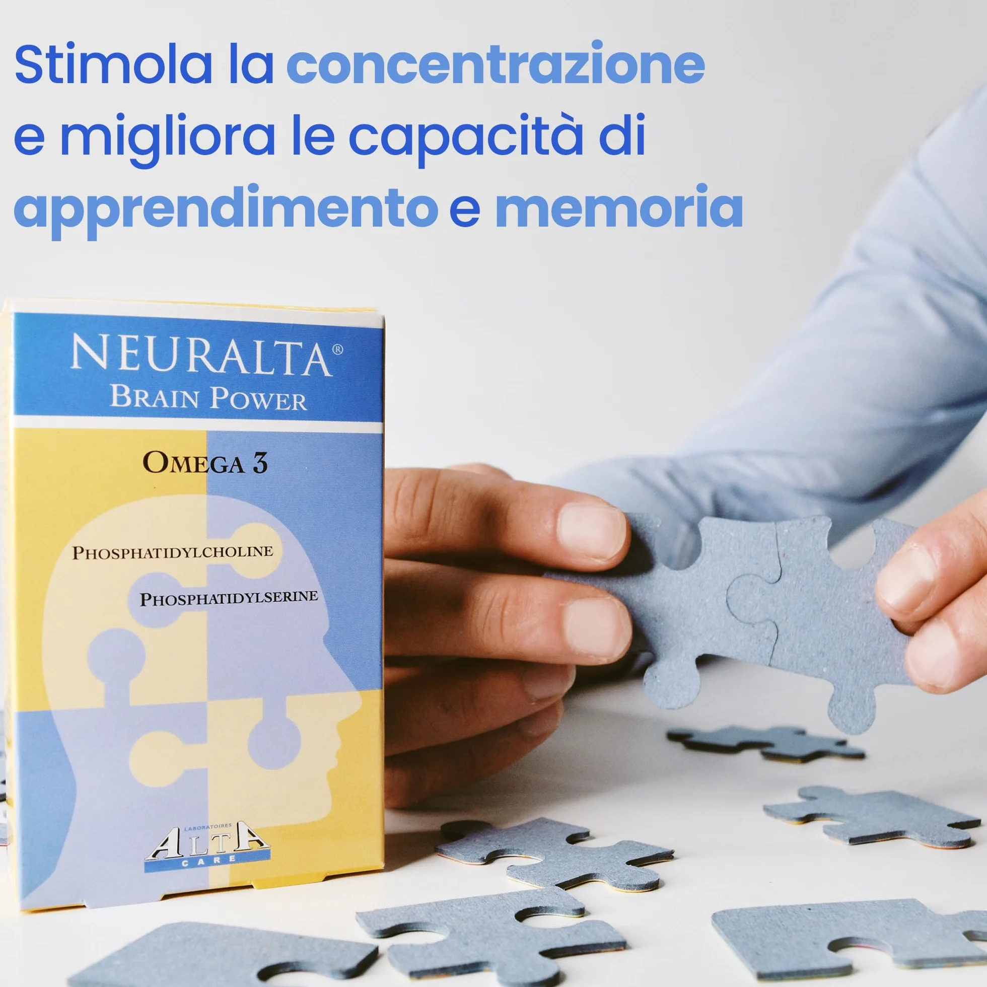 Brain Power Integratore Sistema Nervoso Memoria Concentrazione Fosfatidilcolina Fosfatidilserina DHA Omega 3 30 Capsule Liquide