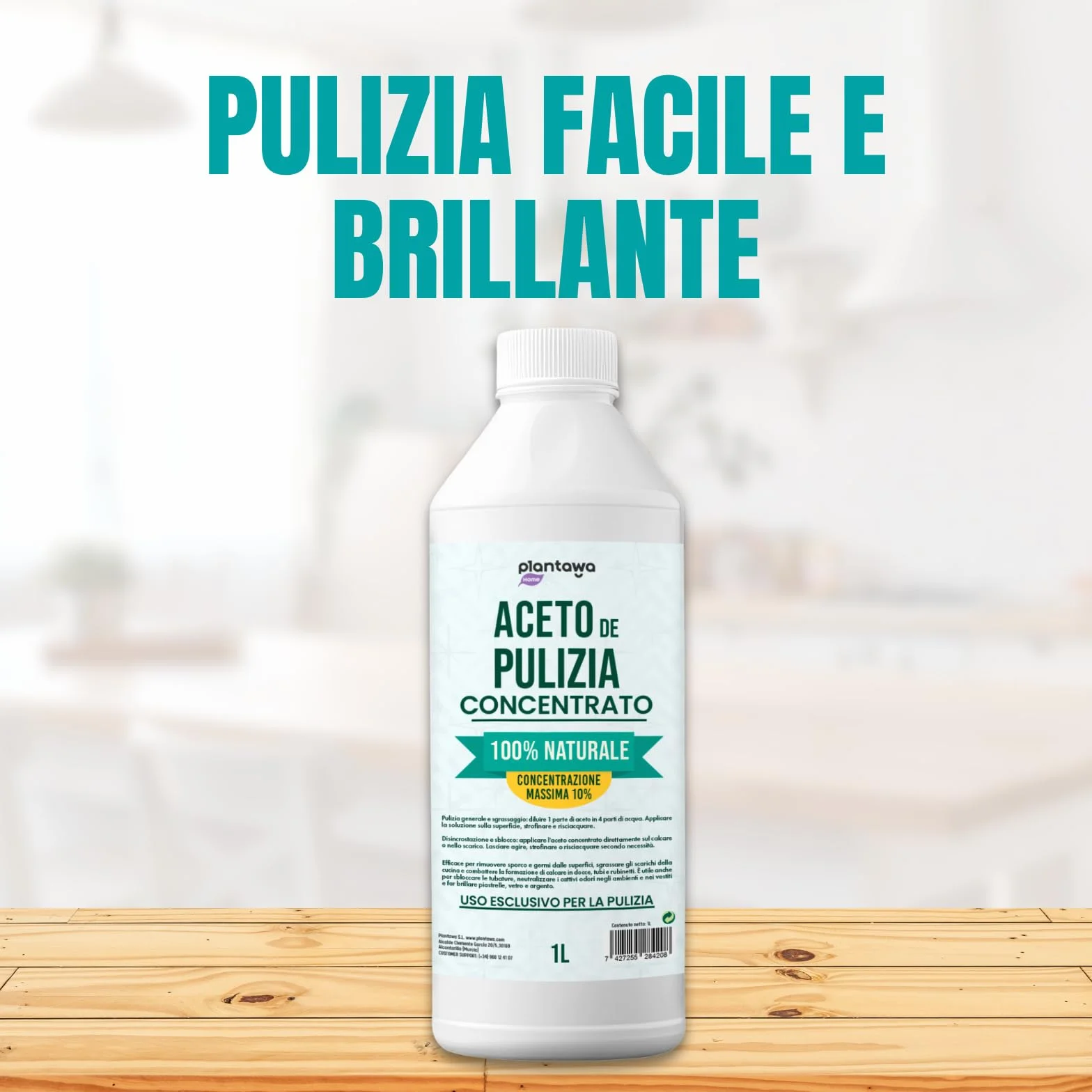 PLANTAWA Aceto bianco per pulire 5L 10º Detergente multiuso naturale antitico disinfetta sgrassa calcare