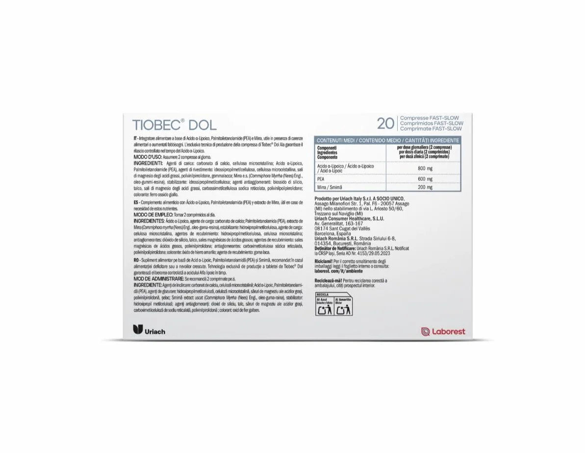 Tiobec Dol 20 compresse 1455mg