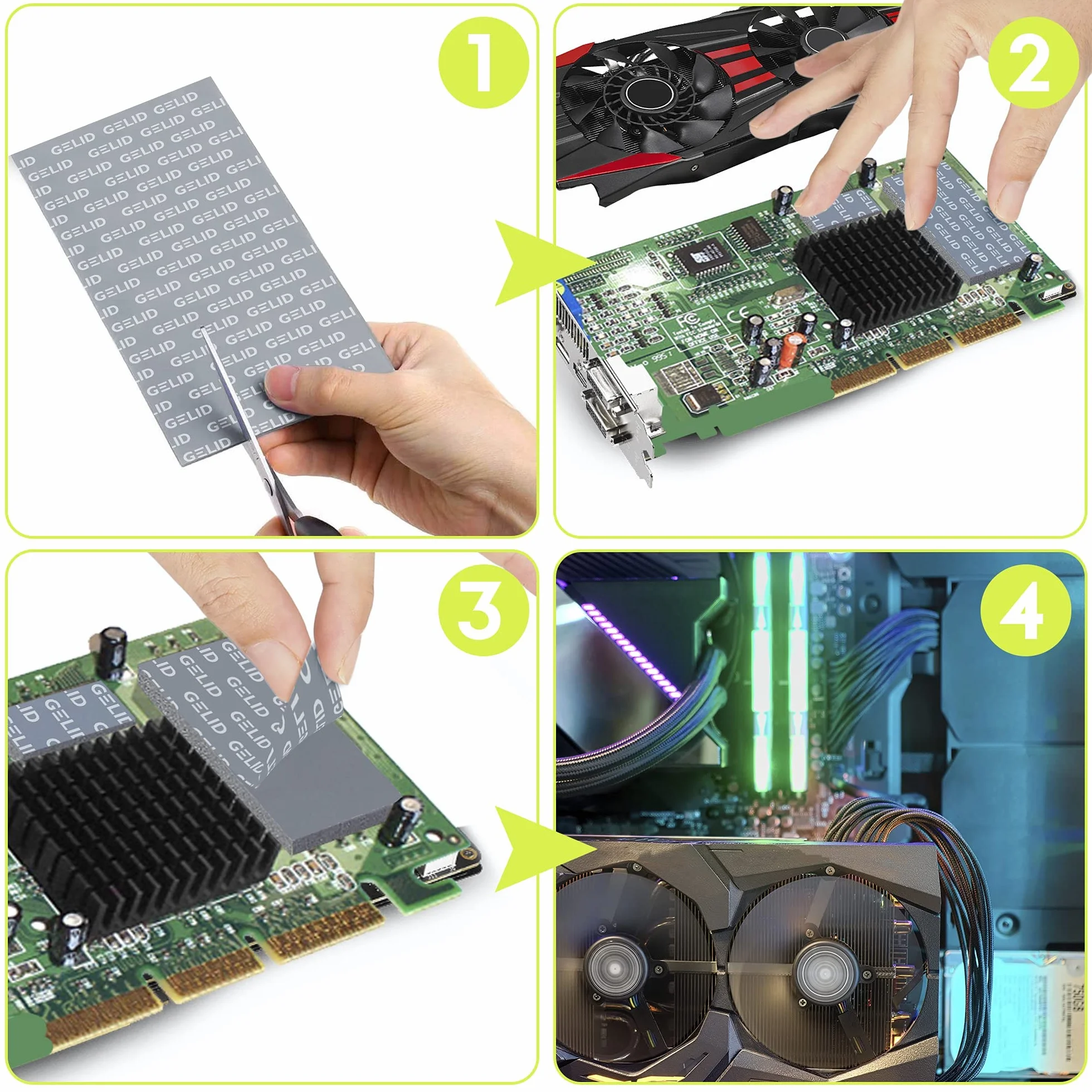 GELID SOLUTIONS GP-Extreme - Pad Termico 80x40x1.0mm. Eccellente Conduzione del Calore, Riempitivo Ideale. Conducibilità Termica di Facile Installazione 12W