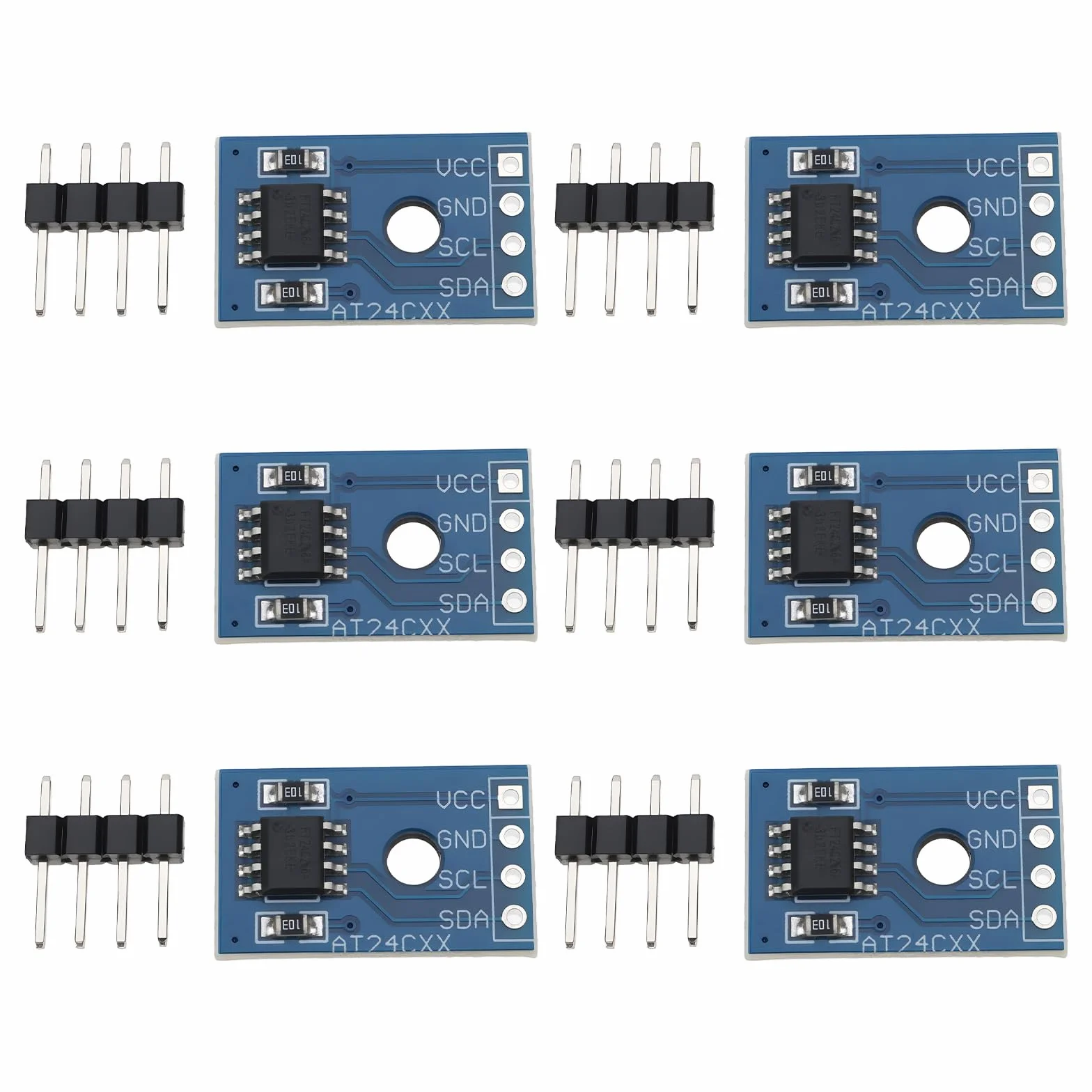 Create idea 6 x AT24C256 SMD Modulo di Memoria I2C Interfaccia Seriale EEPROM 2.7-5.5V 5mA Adatto per Data Storage Module